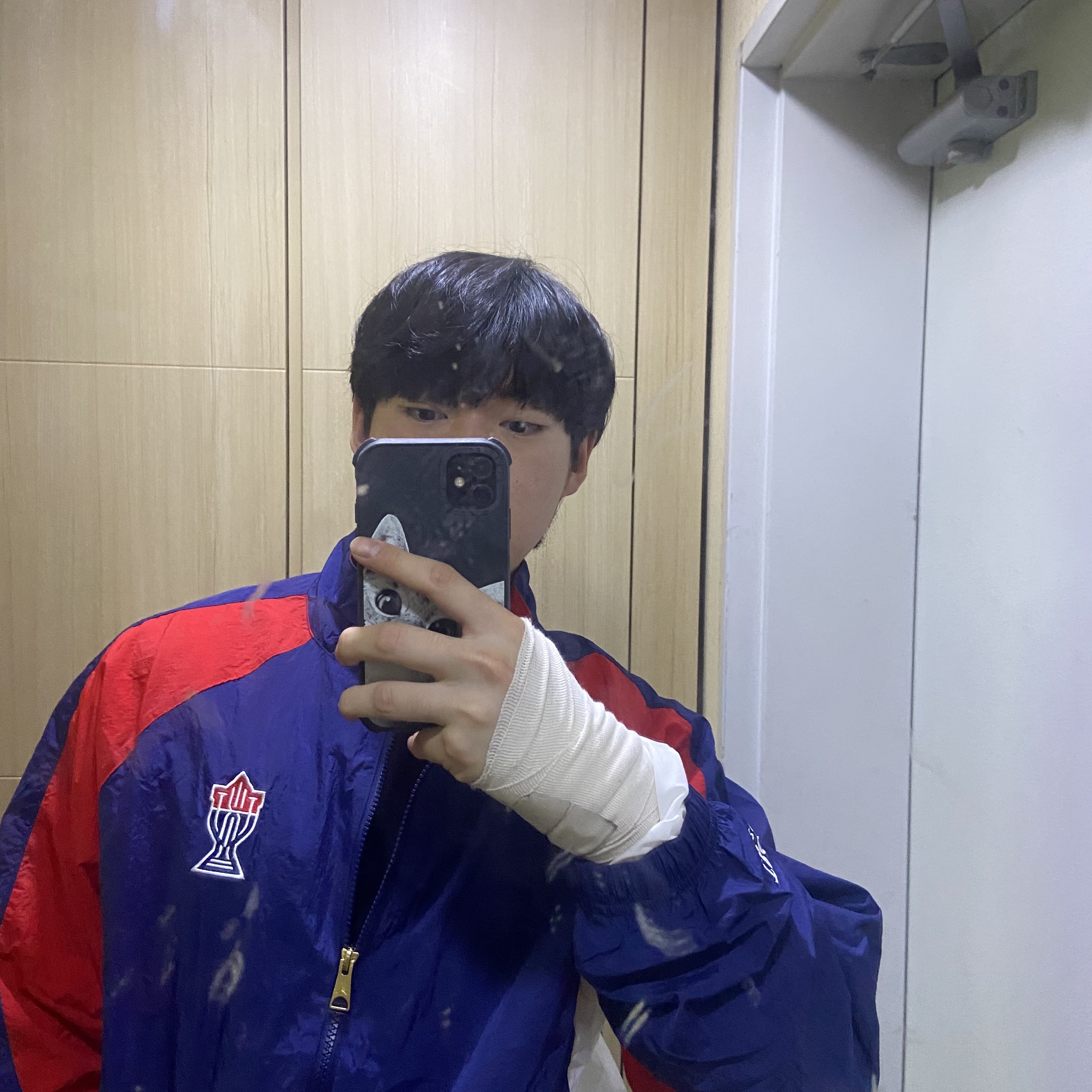 Jordan x Trophy Room Wooven Jacket Midnight Navy - Asia 착용 스타일 - 1