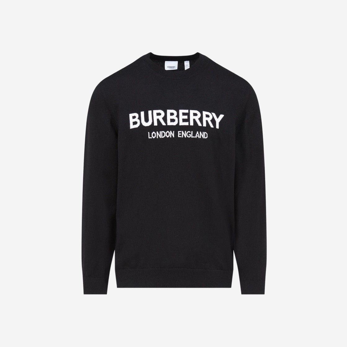 Burberry Logo Intarsia Wool Blend Sweater Black 상세 이미지 1