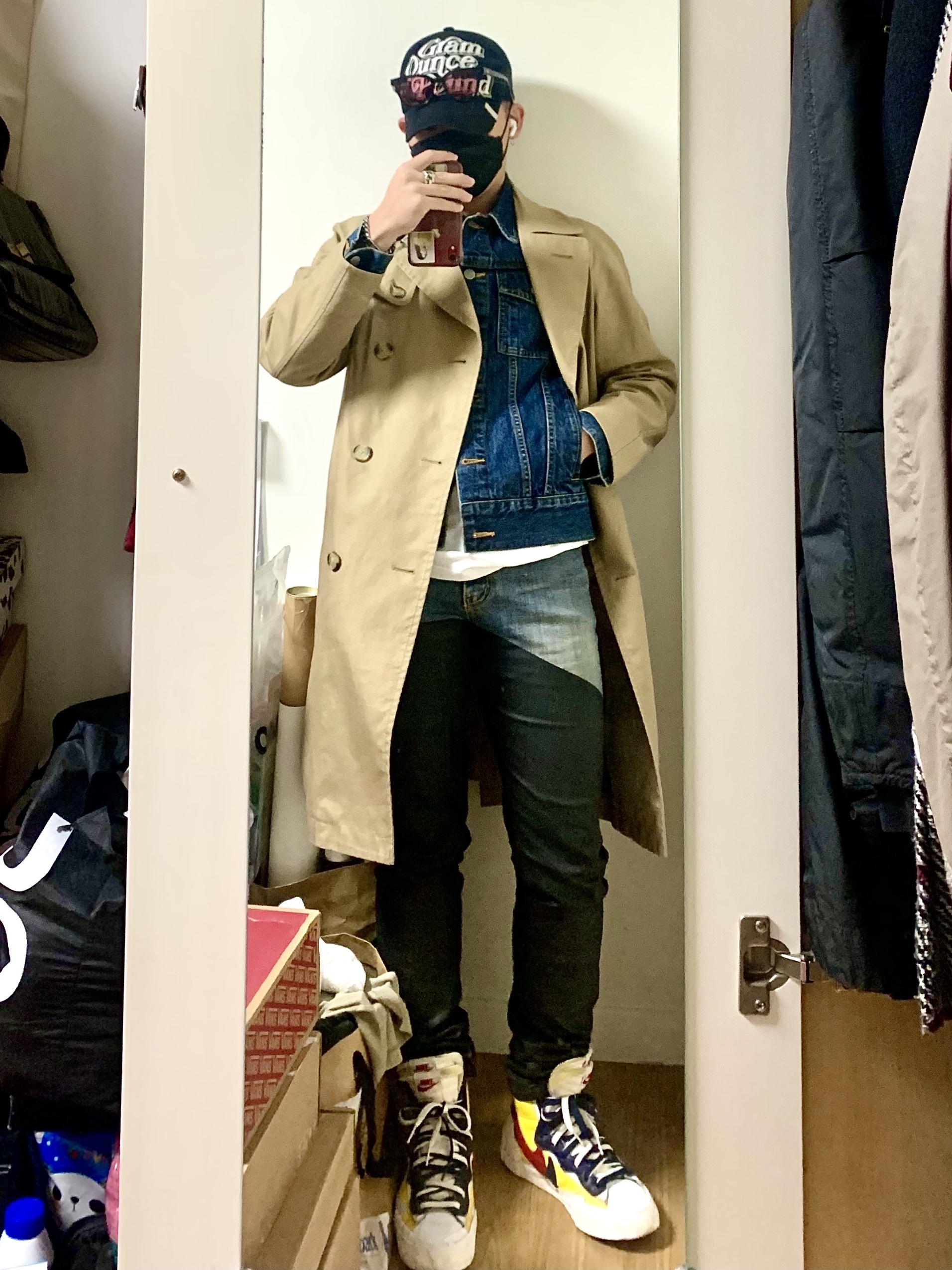 Nike x Sacai Blazer Mid Snow Beach 착용 스타일