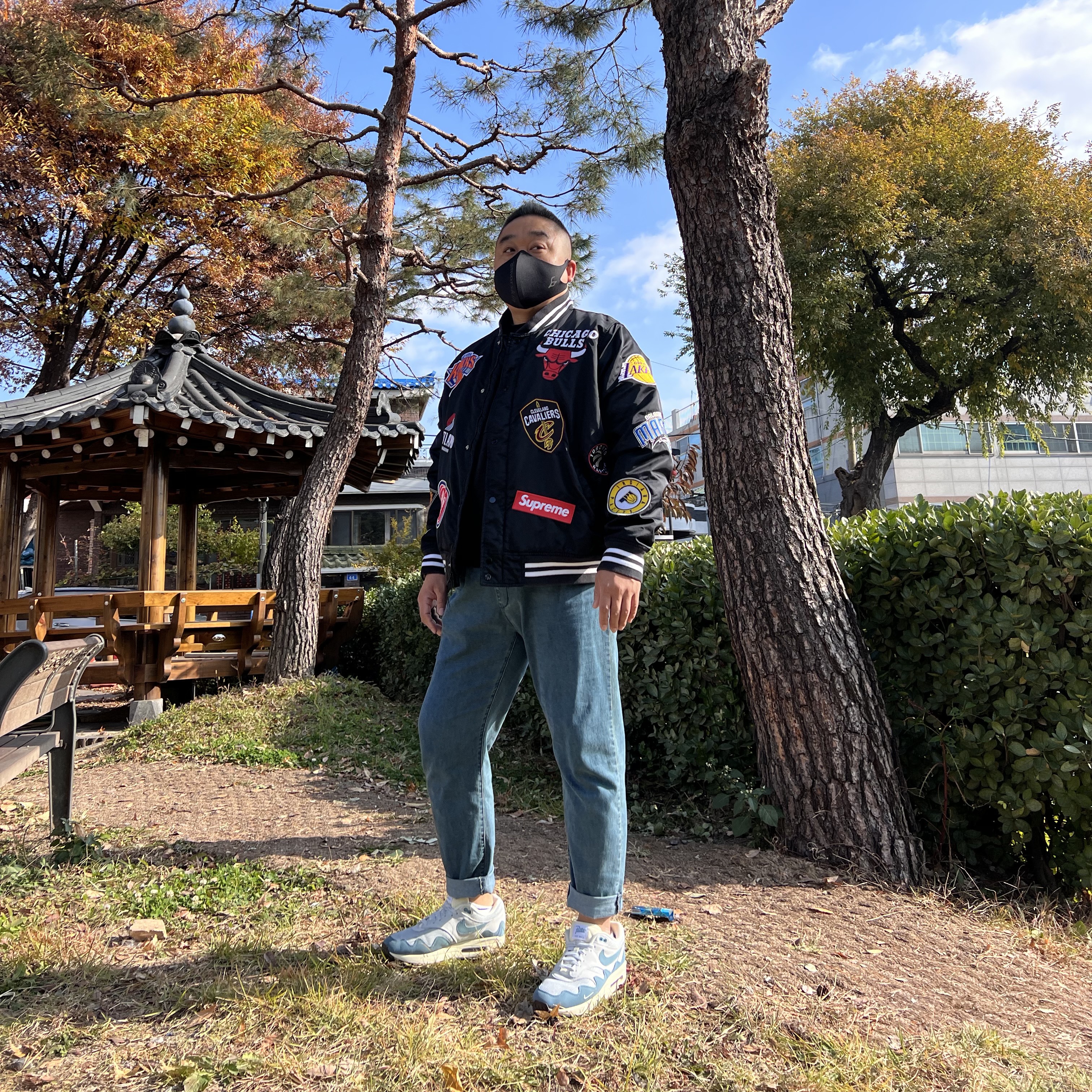 Supreme x Nike NBA Teams Warm-Up Jacket Black - 18SS, Nike x Patta Air Max 1 Noise Aqua 착용 스타일