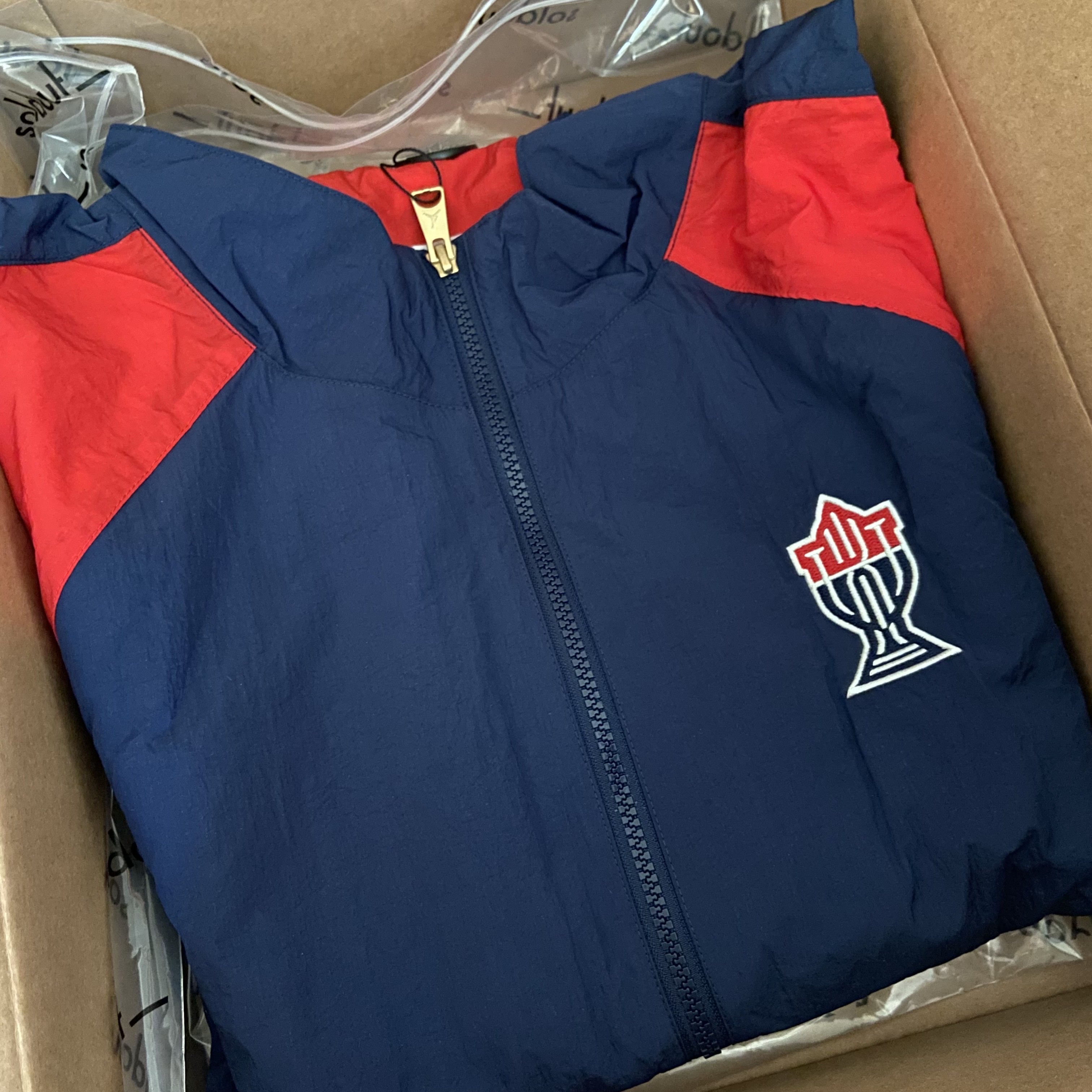 Jordan x Trophy Room Wooven Jacket Midnight Navy - Asia 착용 스타일 - 2