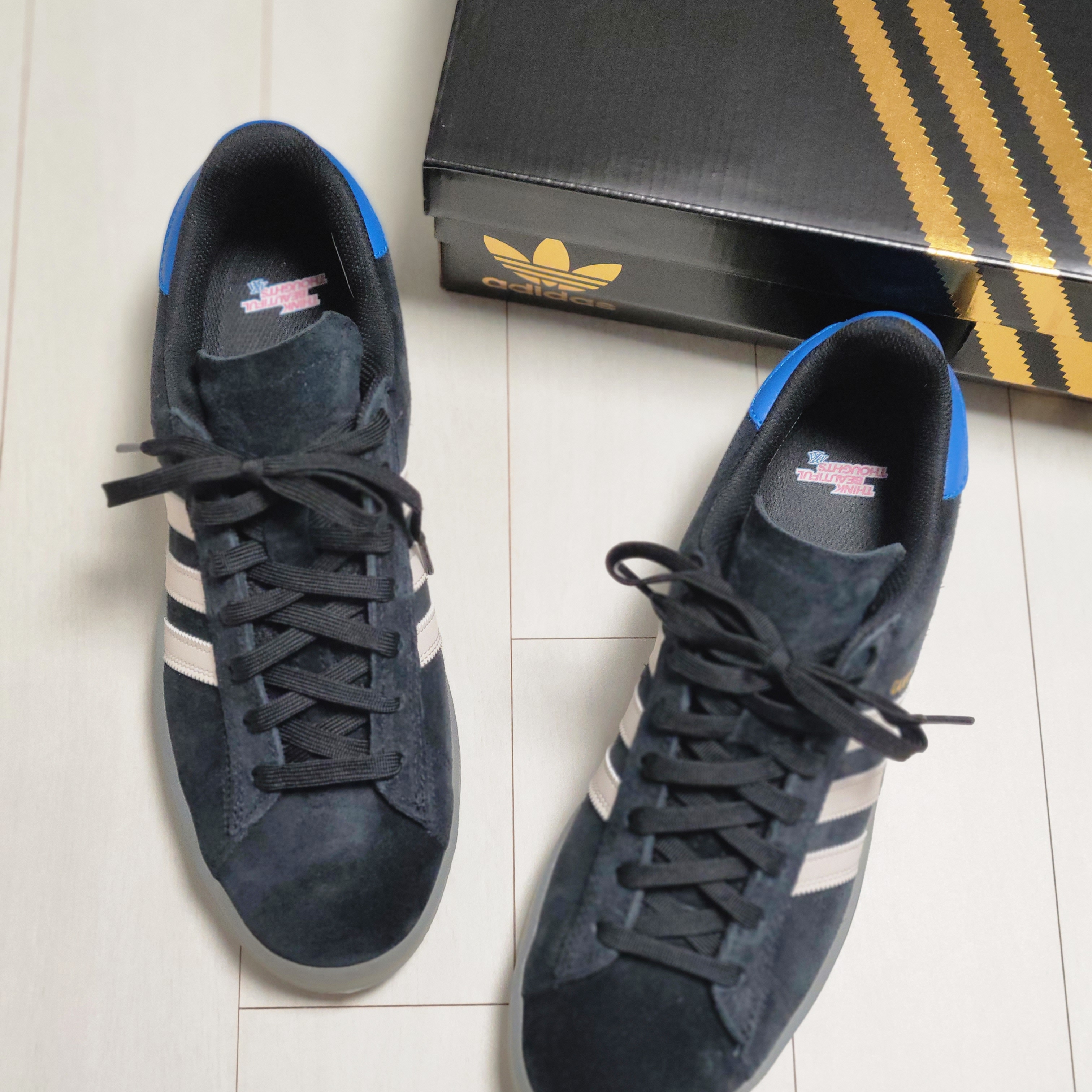 Adidas x Maxallure Skateboards Campus ADV Core Black Cloud White 착용 스타일 - 2