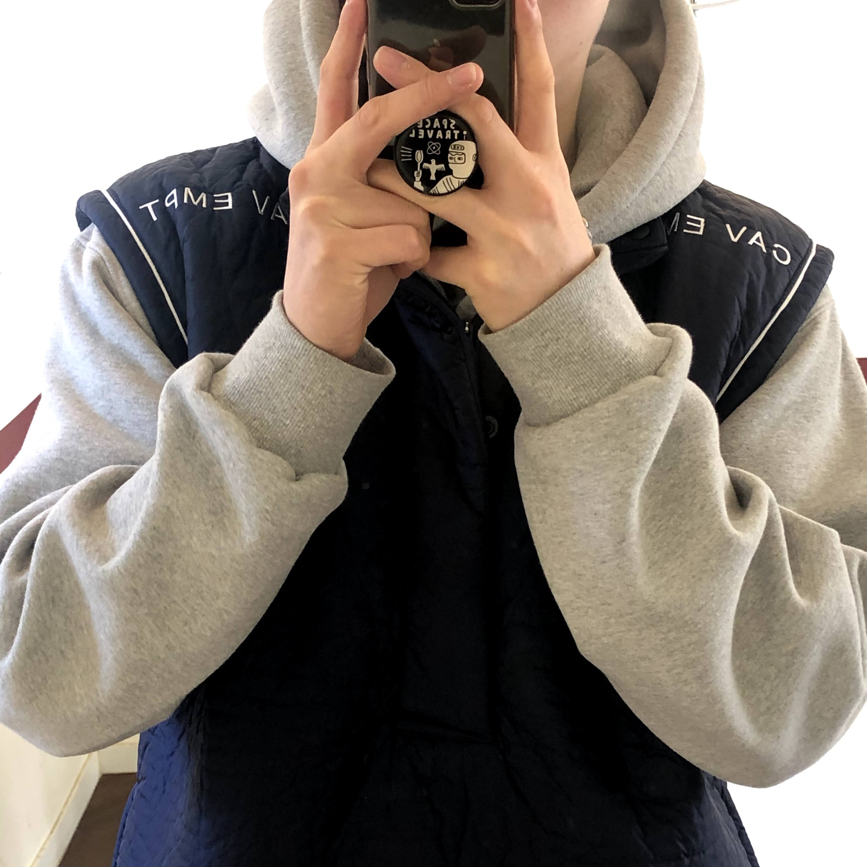 Nike x Cav Empt Vest Navy 착용 스타일