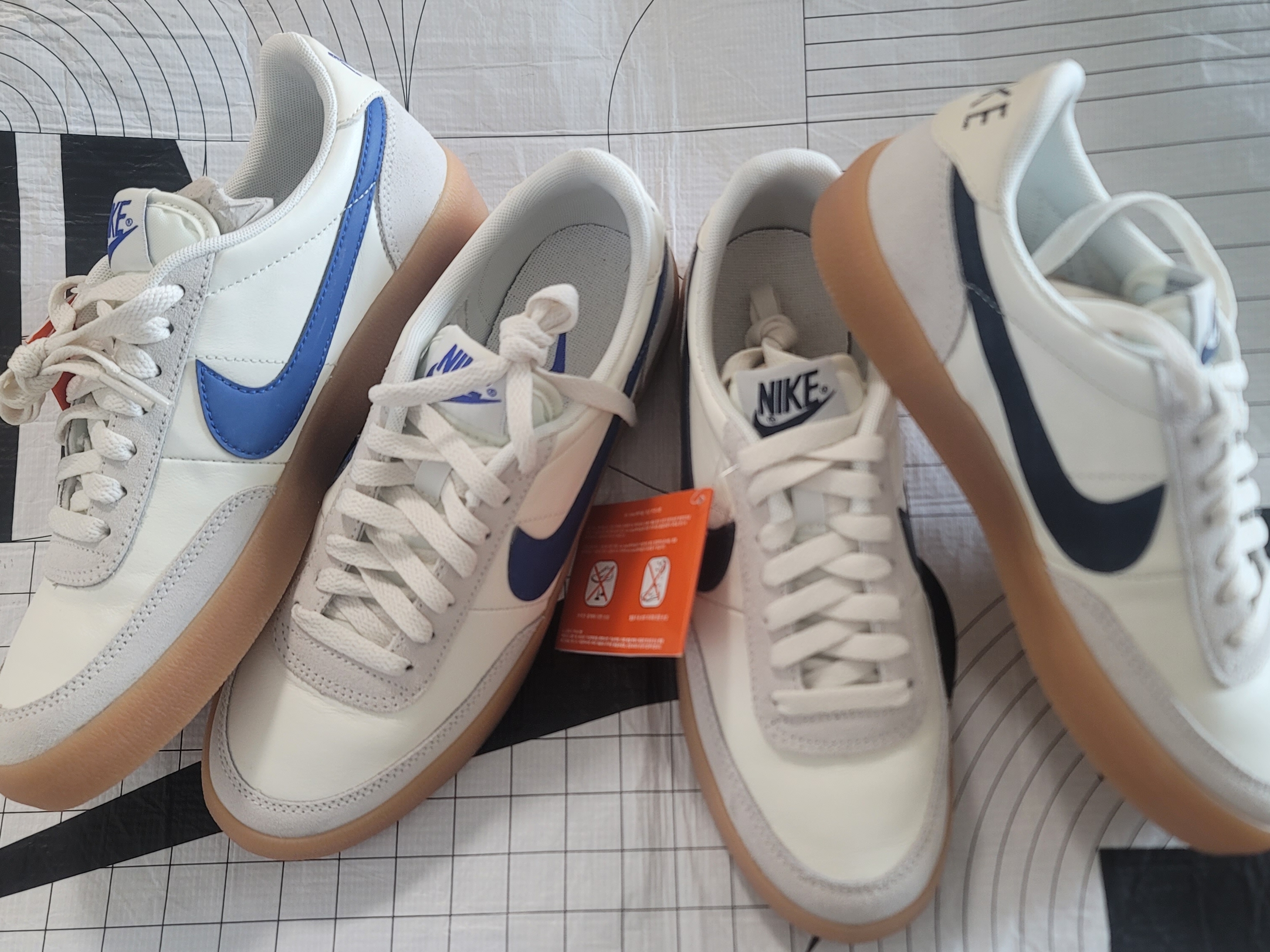 Nike x J.Crew Killshot 2 Sail Midnight Navy, Nike Killshot 2 Leather Hyper Blue 착용 스타일 - 3