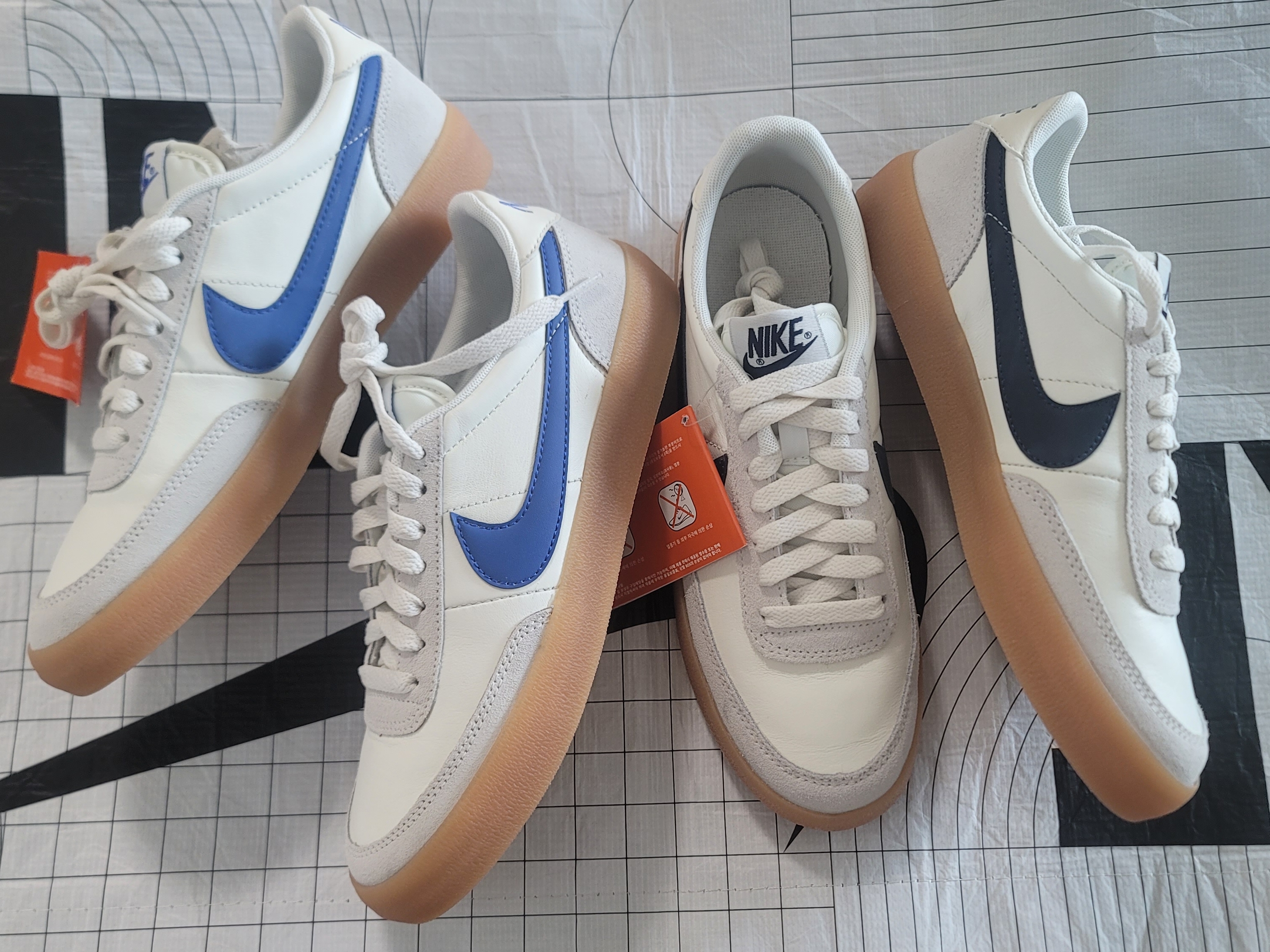 Nike x J.Crew Killshot 2 Sail Midnight Navy, Nike Killshot 2 Leather Hyper Blue 착용 스타일 - 2