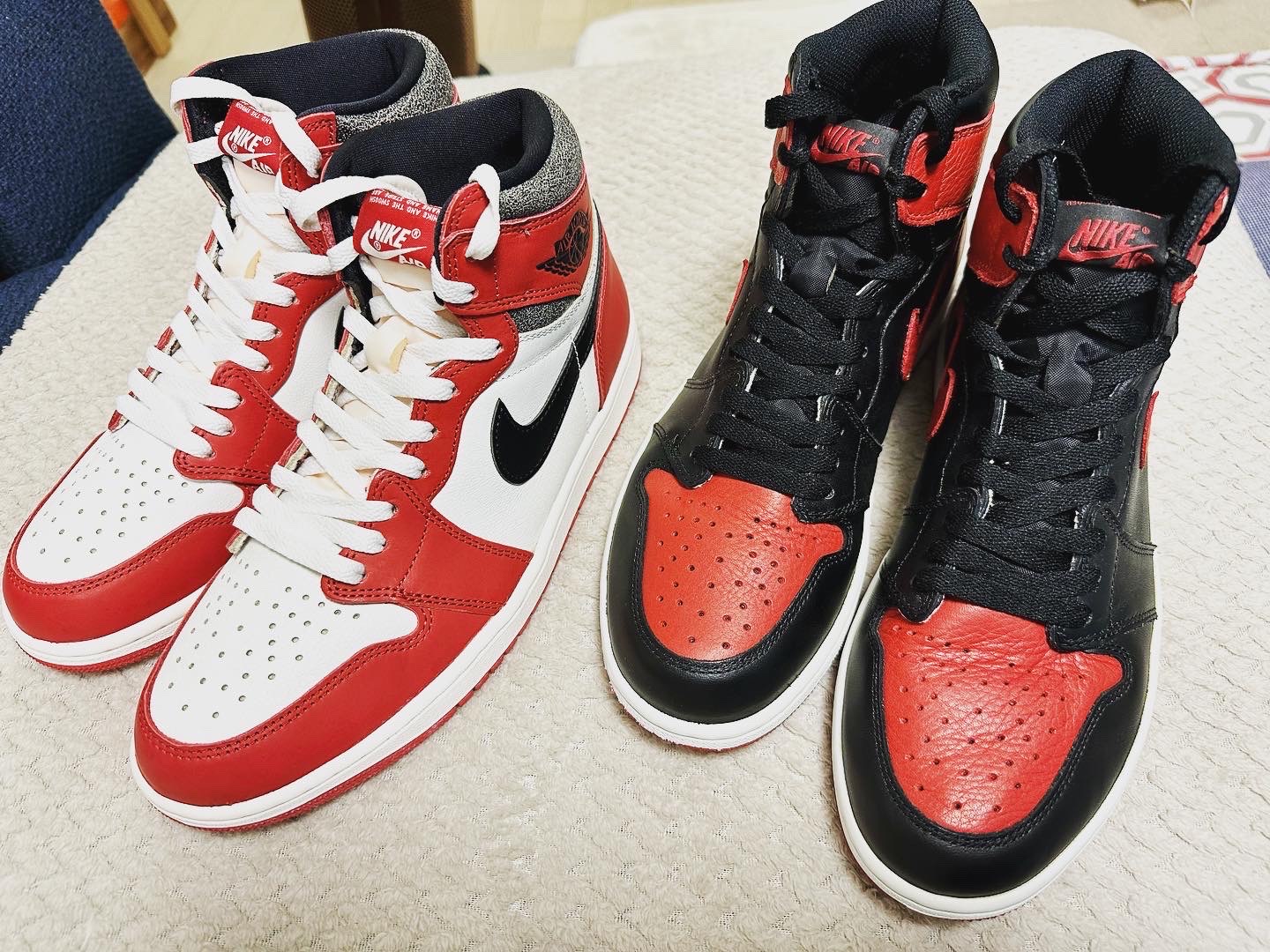 Jordan 1 Retro High OG Chicago 2022, Jordan 1 Retro High OG Bred Banned 2016 착용 스타일 - 1