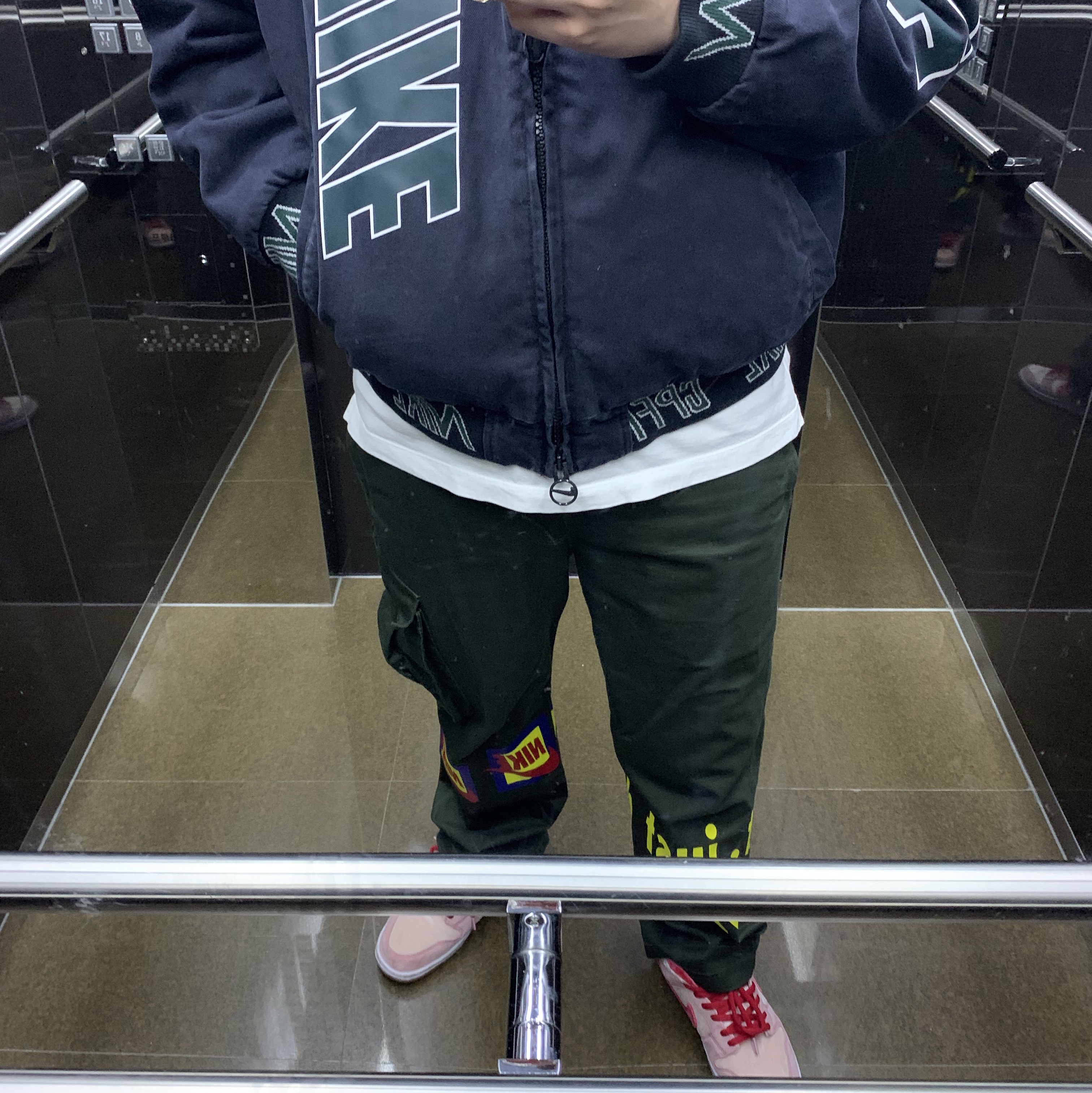 Nike x Cactus Plant Flea Market Workwear Jacket Black - Asia, Nike x Cactus Plant Flea Market Track Pants Olive 착용 스타일