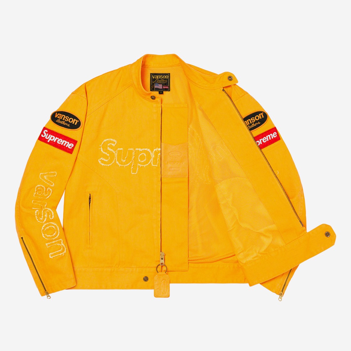 Supreme x Vanson Leathers Cordura Denim Jacket Yellow - 22FW 상세 이미지 2