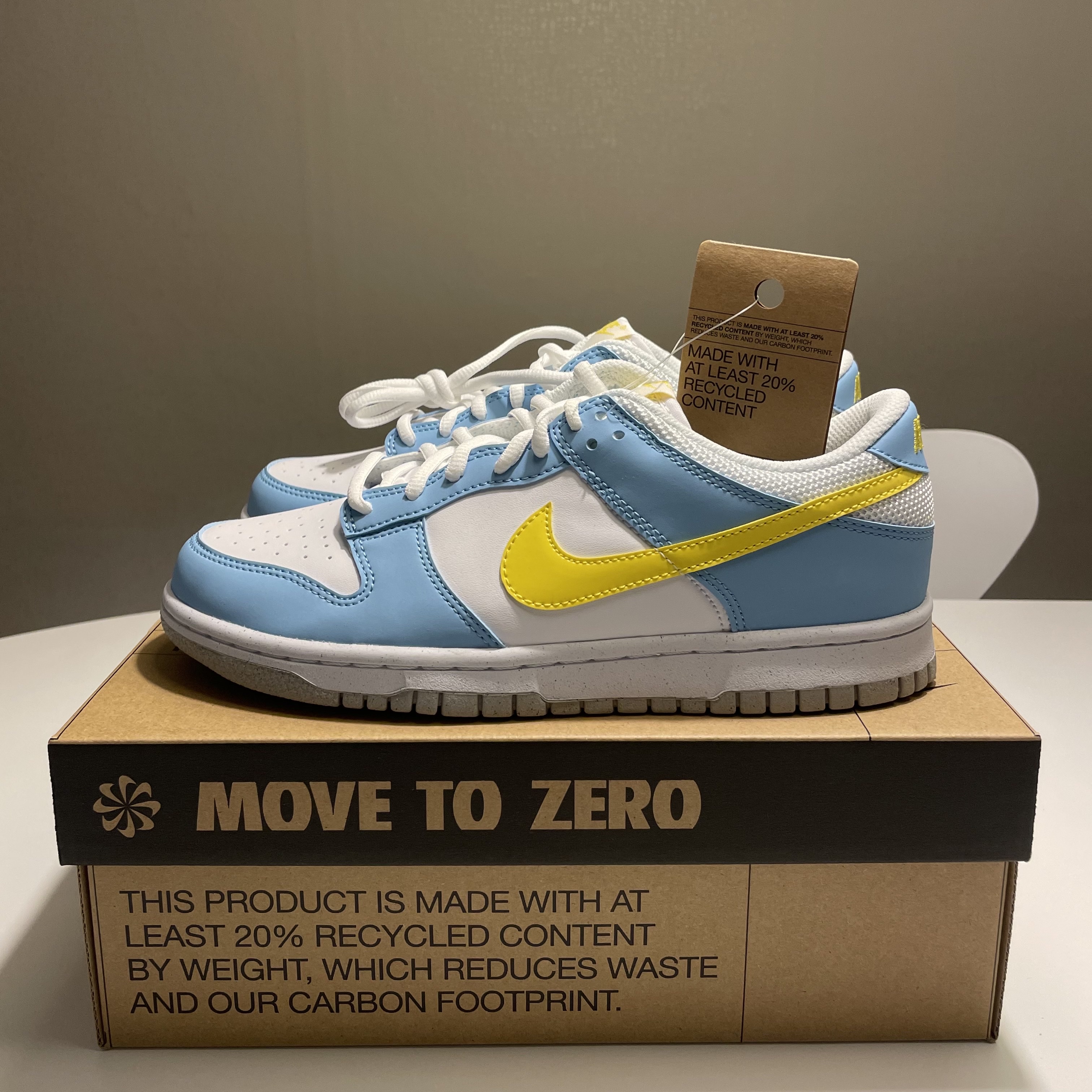 (GS) Nike Dunk Low Next Nature Blue Chill Yellow Strike 착용 스타일 - 3