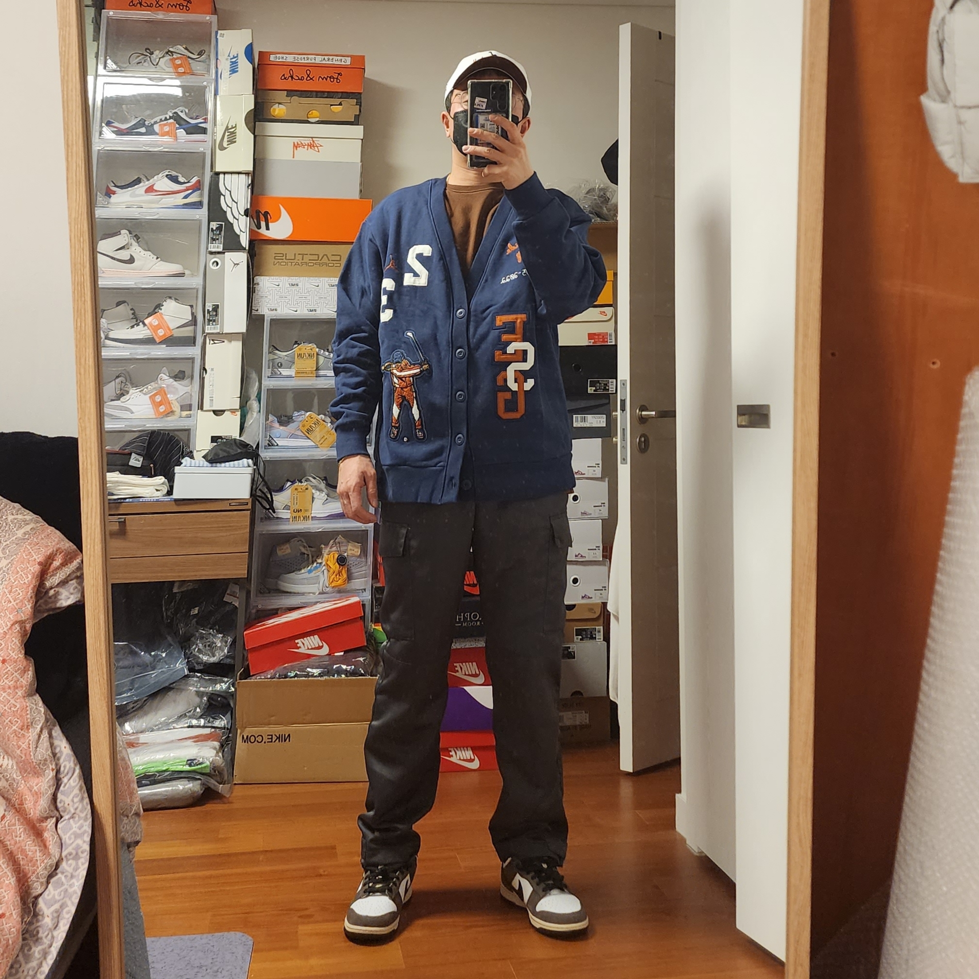 Jordan x Eastside Golf L91 Cap White, Jordan x Eastside Golf Cardigan Midnight Navy - Asia 착용 스타일 - 2