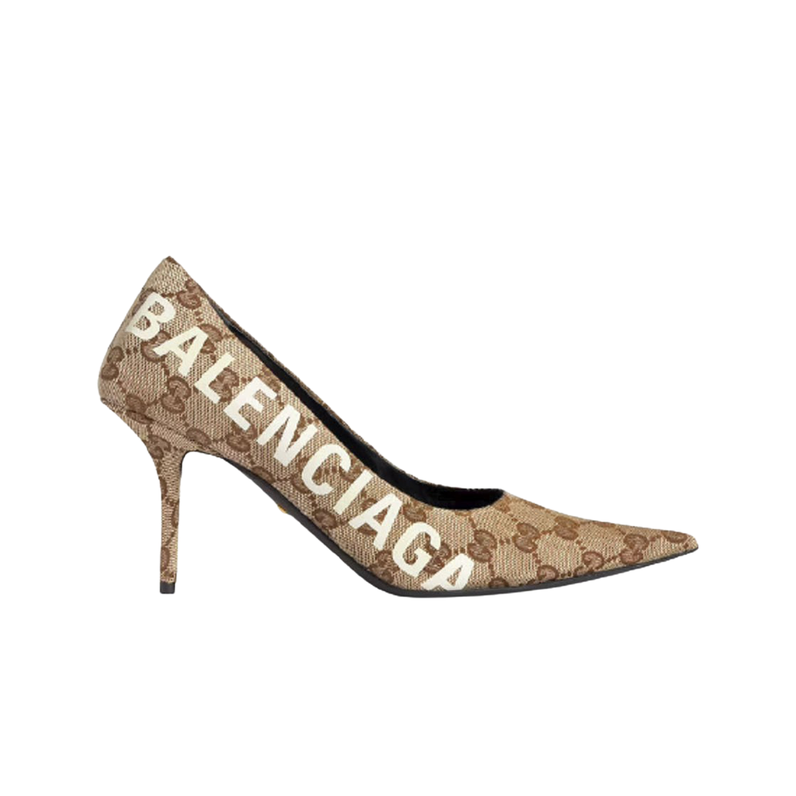 (W) 구찌 x 발렌시아가 해커 프로젝트 나이프 펌프스 베이지 에보니((W) Gucci x Balenciaga The Hacker Project Knife Pumps Beige Ebony) - 1