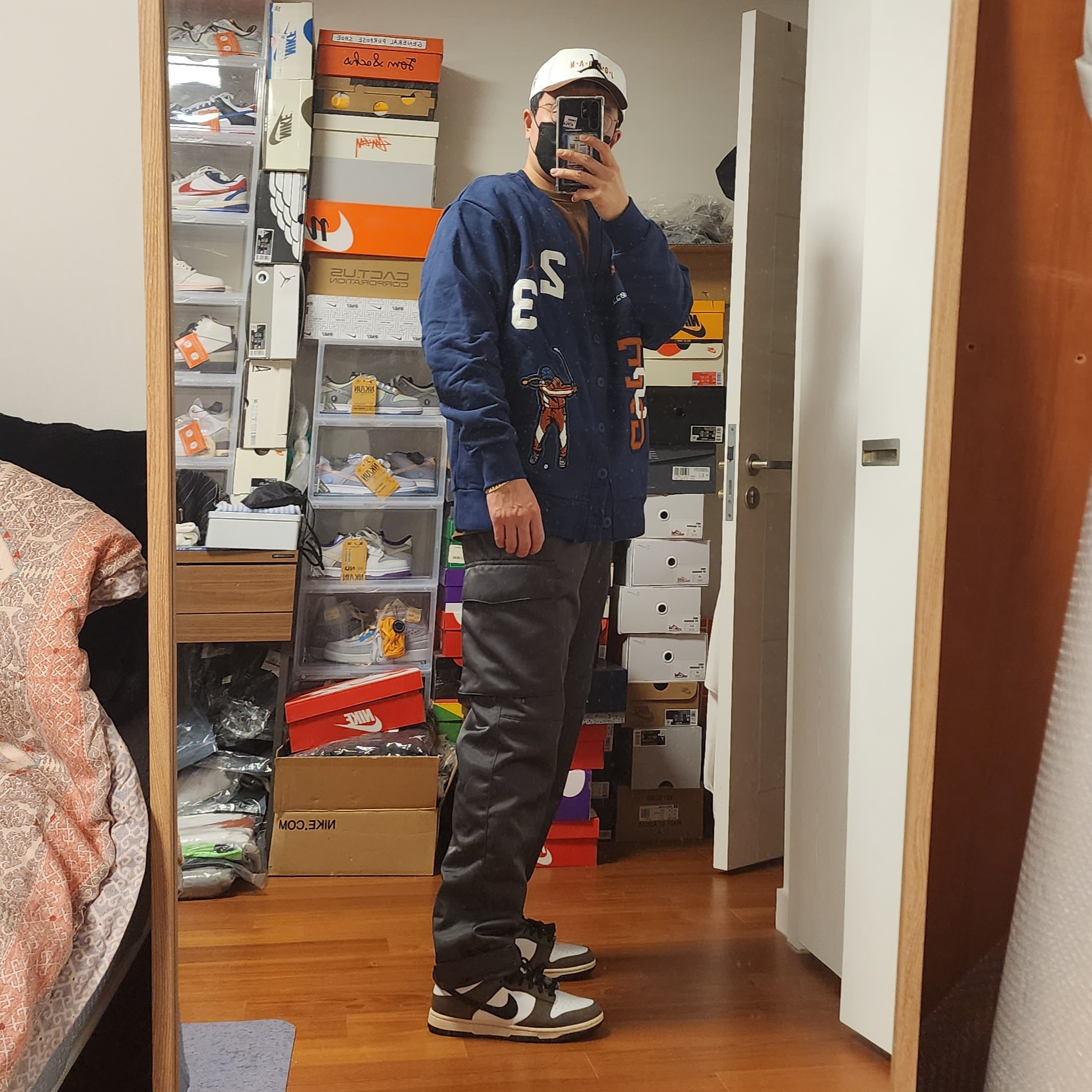Jordan x Eastside Golf L91 Cap White, Jordan x Eastside Golf Cardigan Midnight Navy - Asia 착용 스타일 - 3