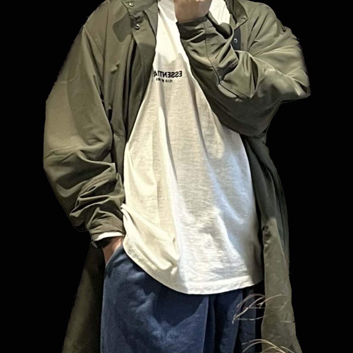 Essentials The Core Collection Long Sleeve T-Shirt Light Oatmeal, New Balance 2002R Rust Oxide 착용 스타일 - 1