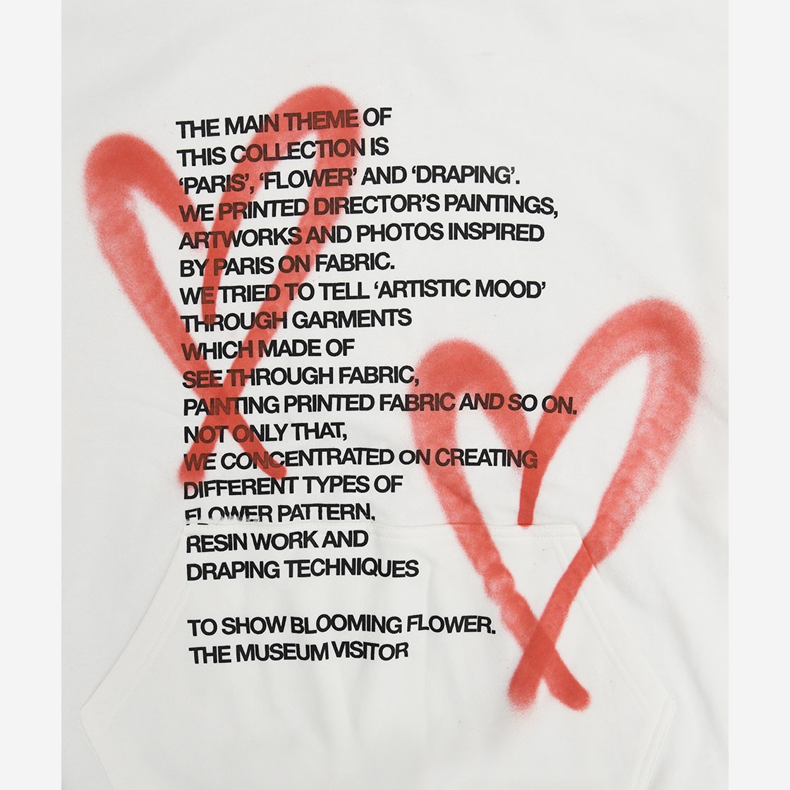 [KREAM 단독] The Museum Visitor Heart Sprayed Hoody White - 22PF 상세 이미지 2