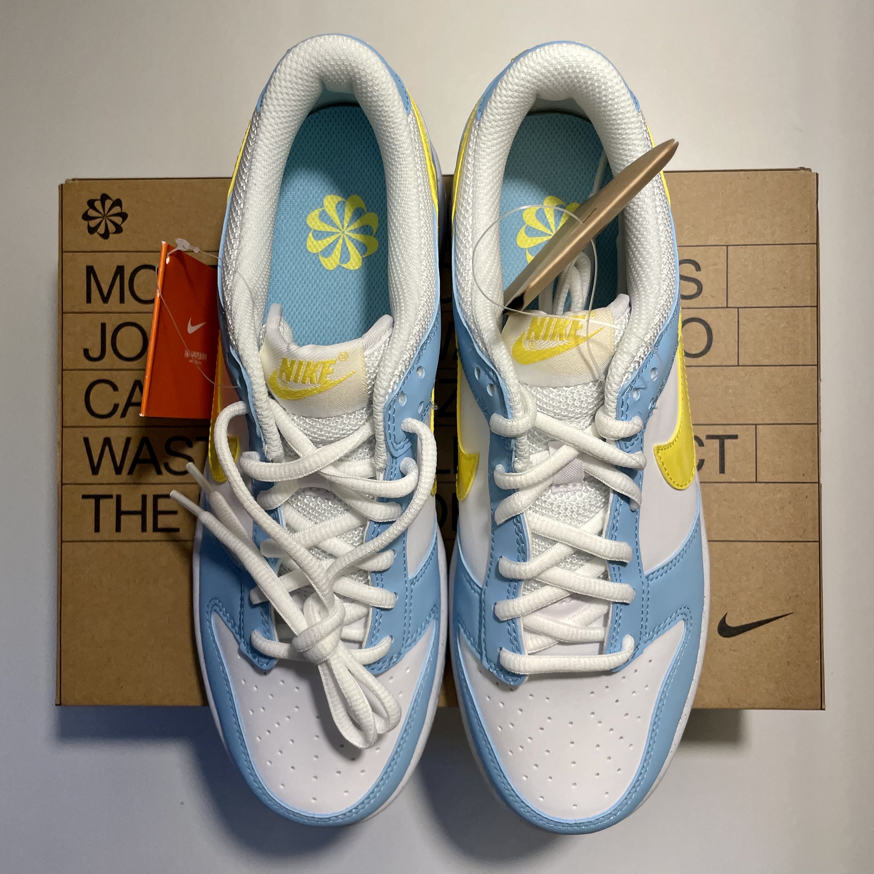 (GS) Nike Dunk Low Next Nature Blue Chill Yellow Strike 착용 스타일 - 5