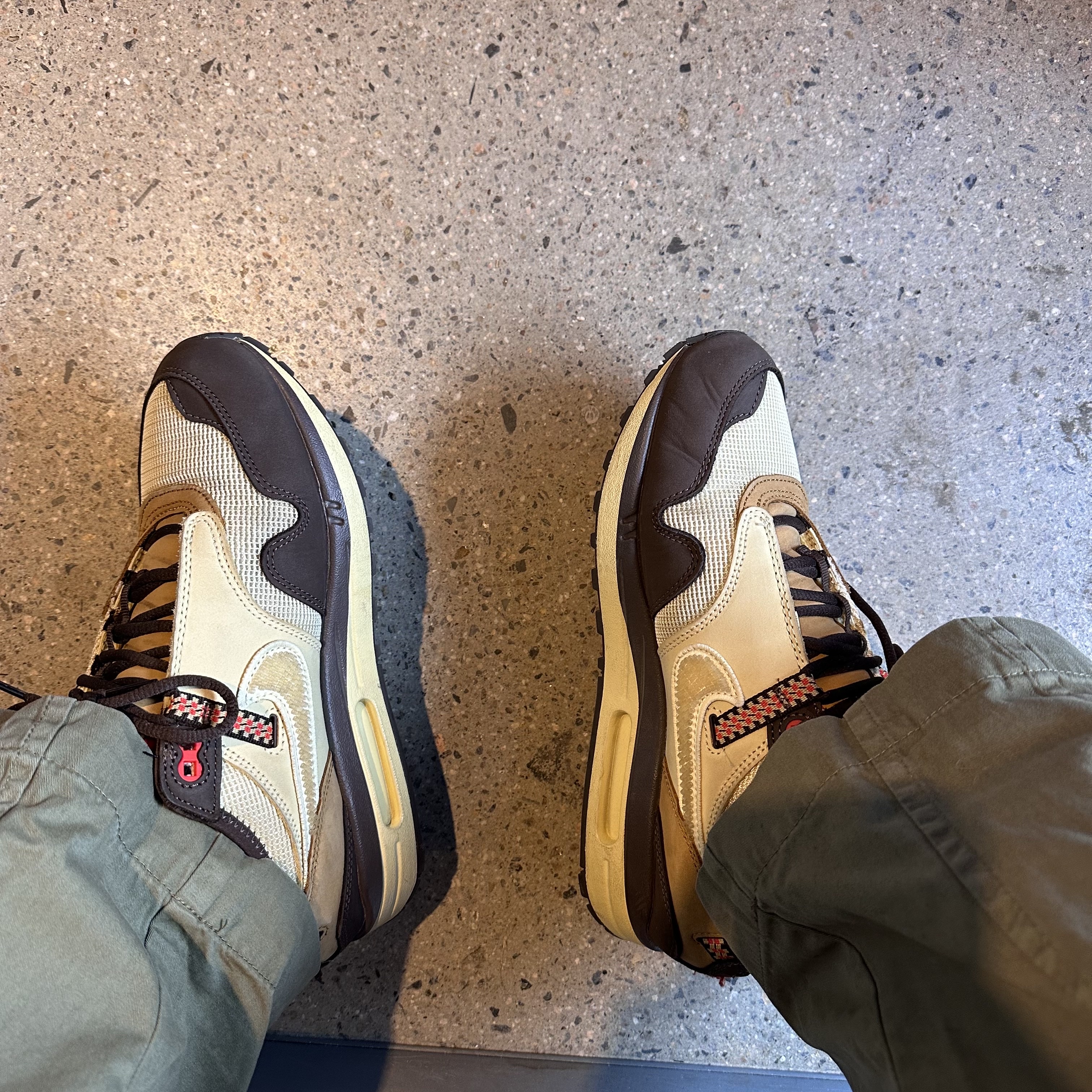 Nike x Travis Scott Air Max 1 Cact.us Brown 착용 스타일