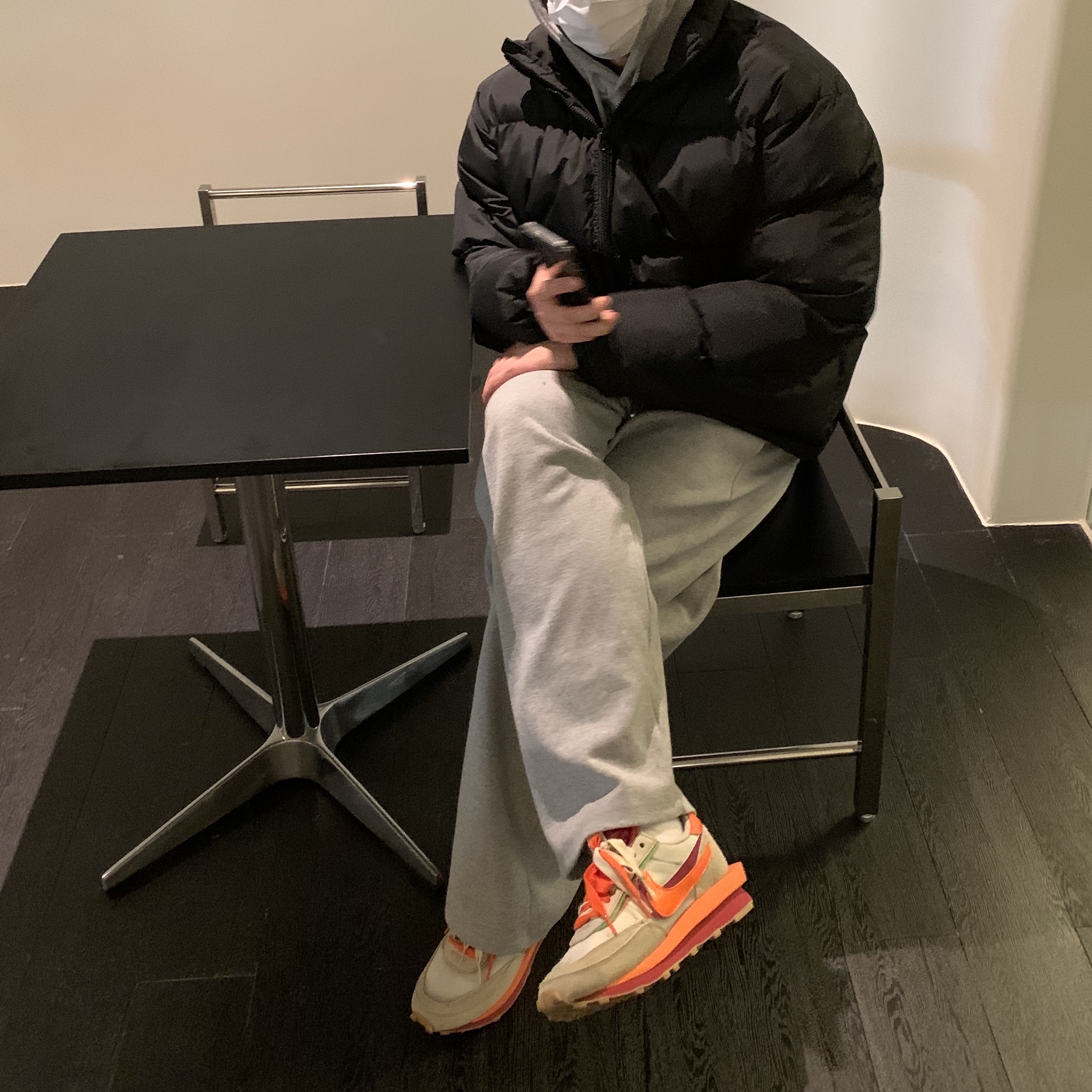 Nike x Sacai x Clot LDWaffle Orange Blaze 착용 스타일 - 3