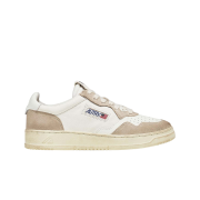 Autry Medalist Low Leather Suede Sneakers White Beige