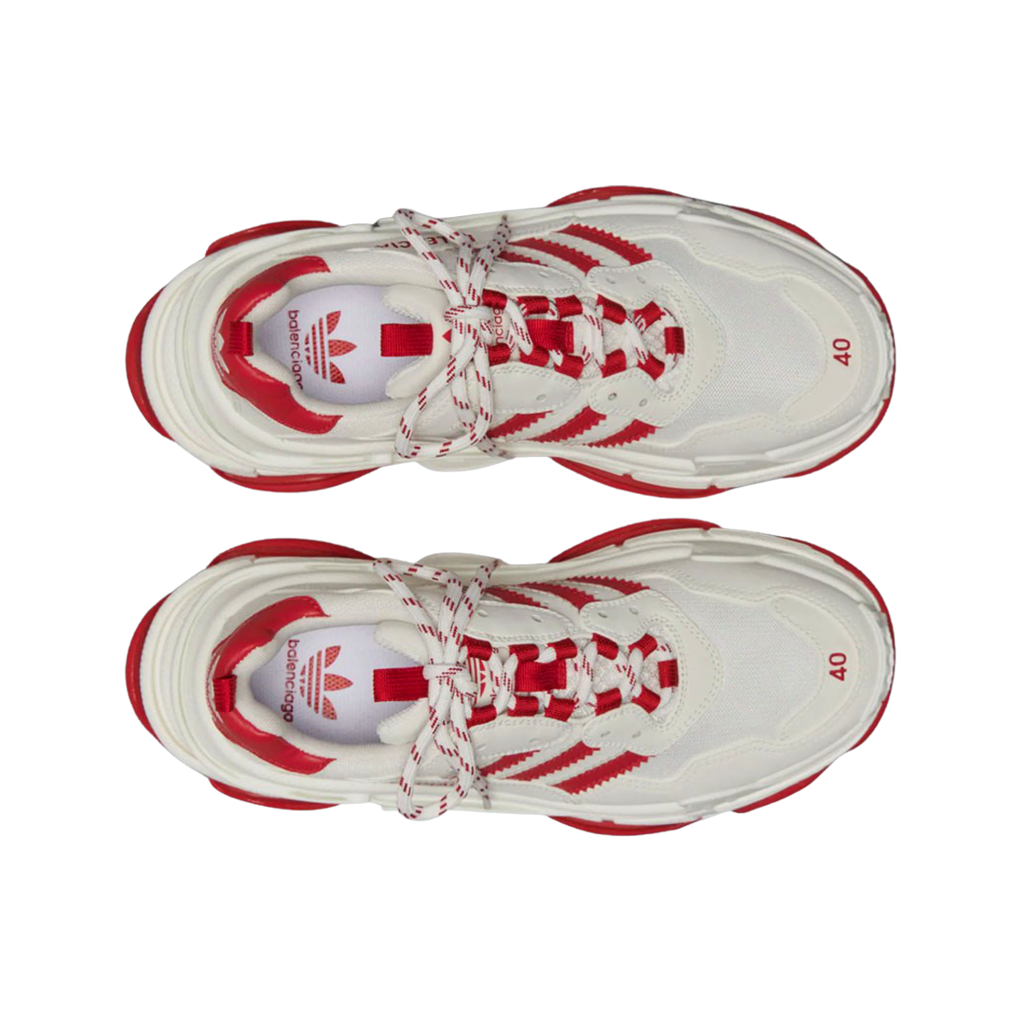 (W) 발렌시아가 x 아디다스 트리플 S 스니커즈 화이트 레드((W) Balenciaga x Adidas Triple S Sneakers White Red) - 2