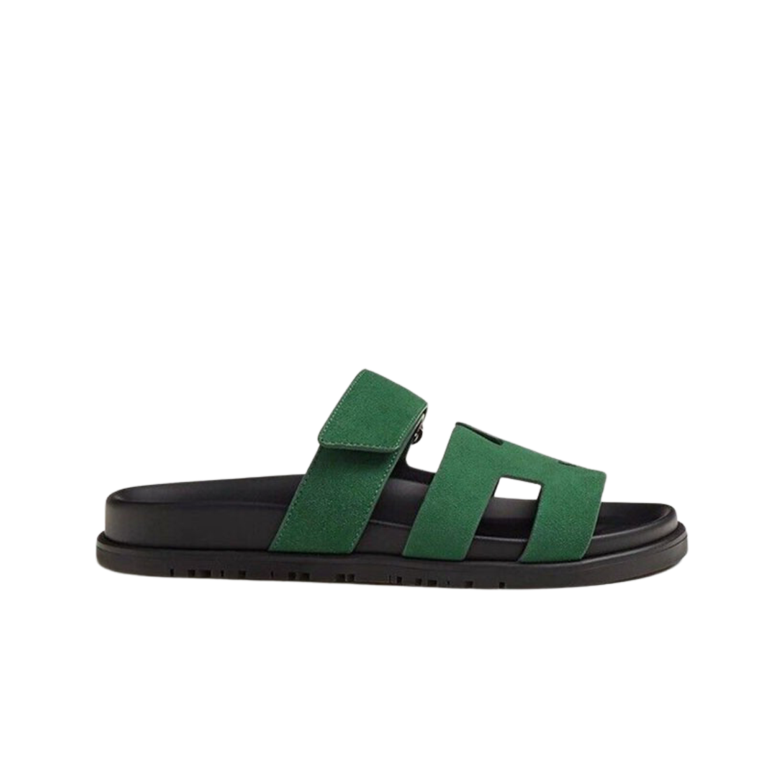 (W) 에르메스 시프레 샌들 스웨이드 고트스킨 & 베르 일렉트릭((W) Hermes Chypre Sandal Suede Goatskin & Vert Electrique) - 1