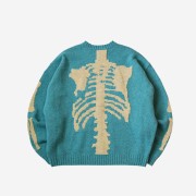 Kapital 5G Wool Bone Crewneck Sweater Saxophone