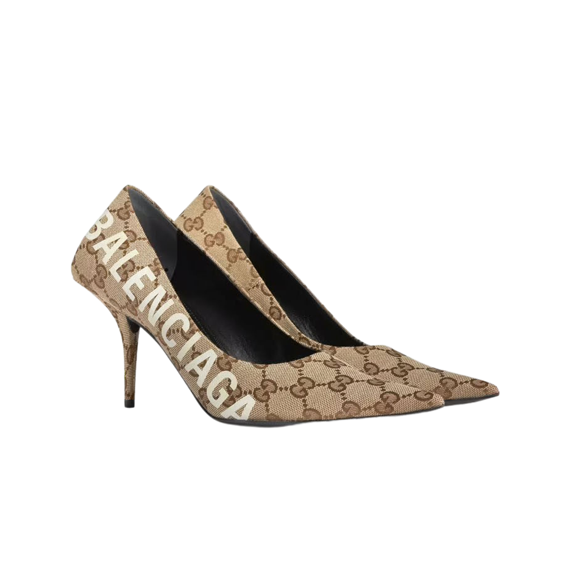 (W) 구찌 x 발렌시아가 해커 프로젝트 나이프 펌프스 베이지 에보니((W) Gucci x Balenciaga The Hacker Project Knife Pumps Beige Ebony) - 2