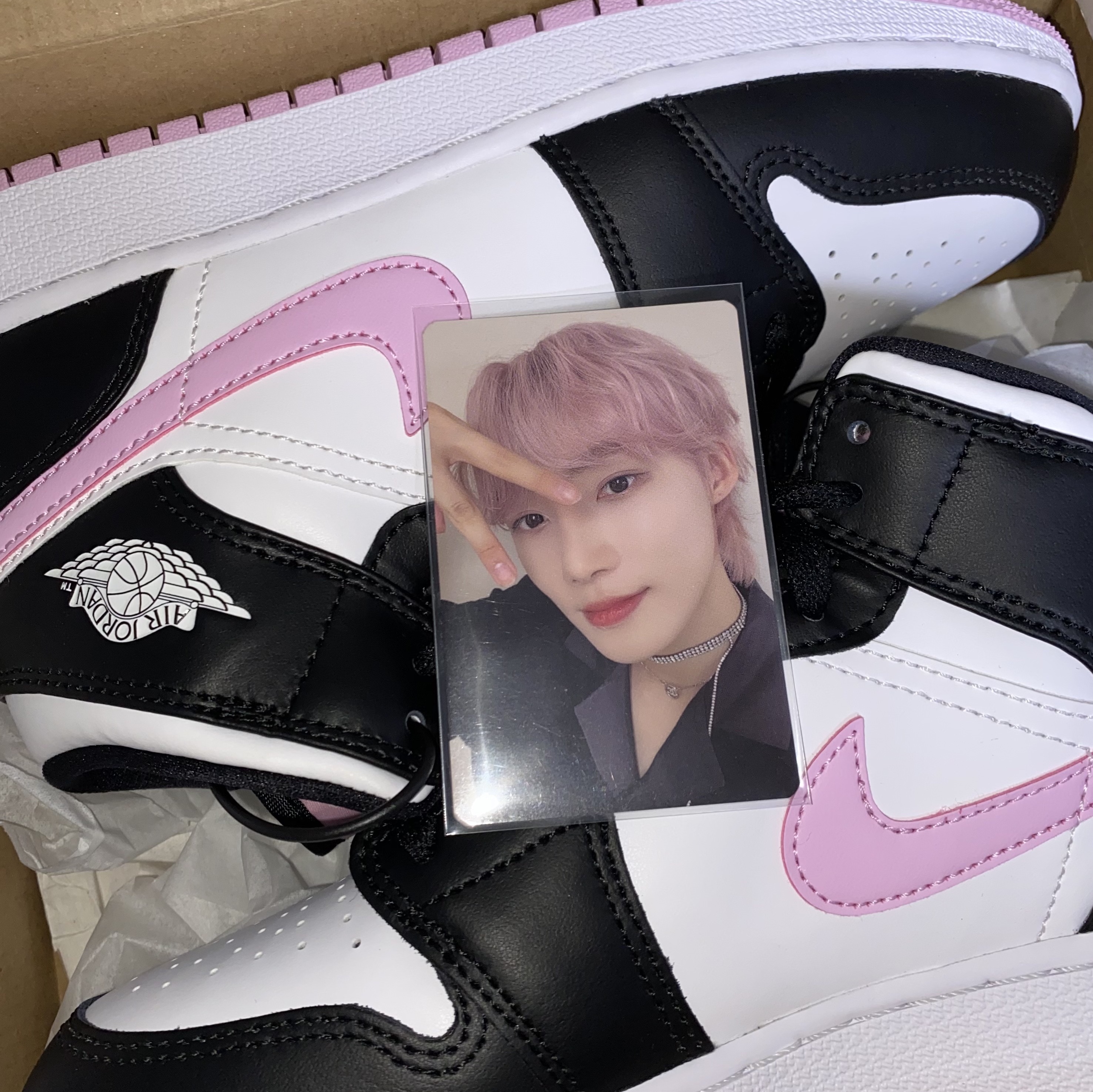 (GS) Jordan 1 Mid Light Arctic Pink 착용 스타일