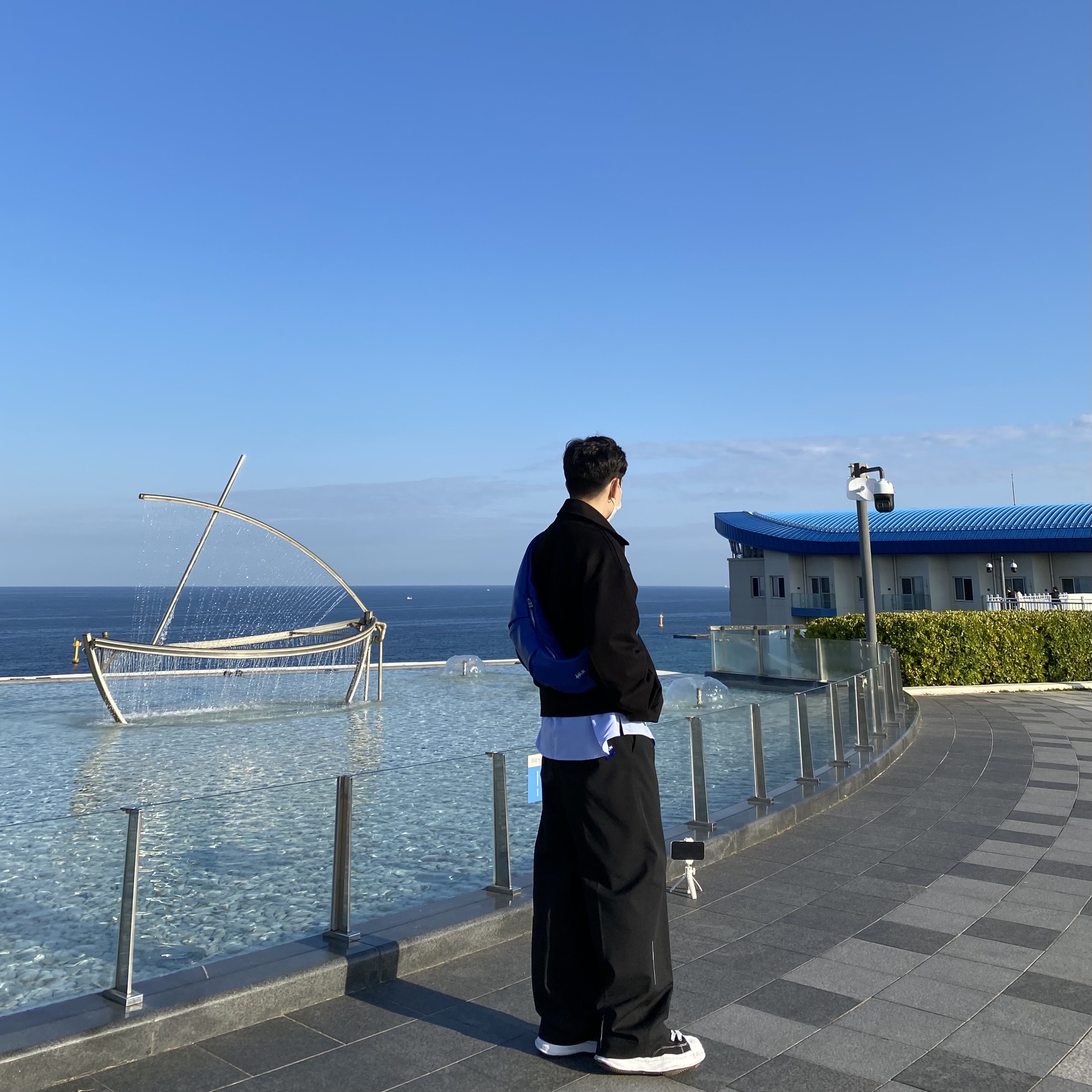 Bottega Veneta Cotton Twill Jacket Black, Zara x Ader Error Wide Pants Black 착용 스타일 - 1