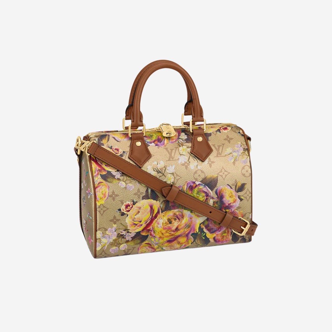 Louis Vuitton Speedy Bandouliere 25 Floral Gold 상세 이미지 1