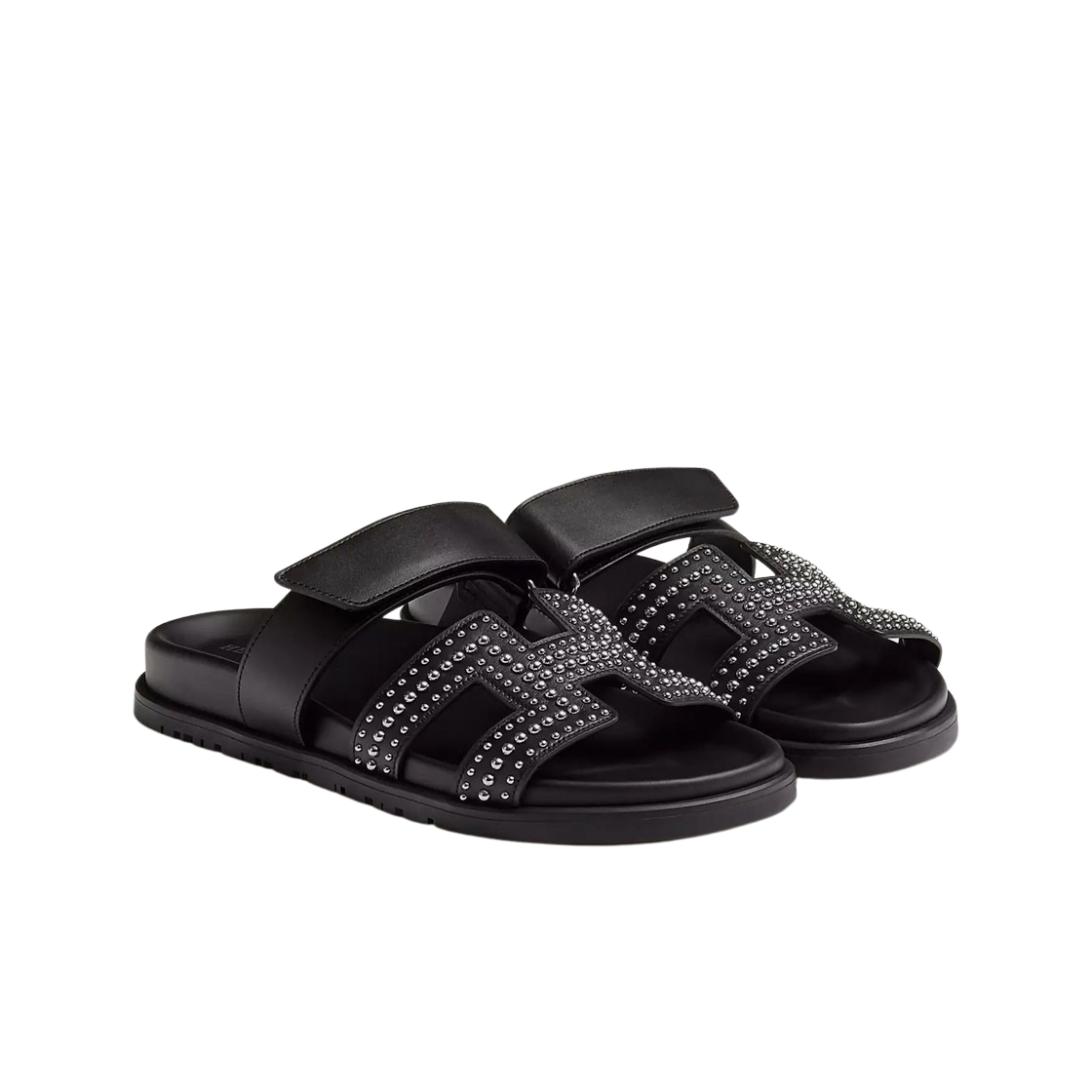 (W) 에르메스 미니 스터드 시프레 샌들 카프스킨 & 누아((W) Hermes Mini Stud Chypre Sandal Calfskin & Noir) - 2