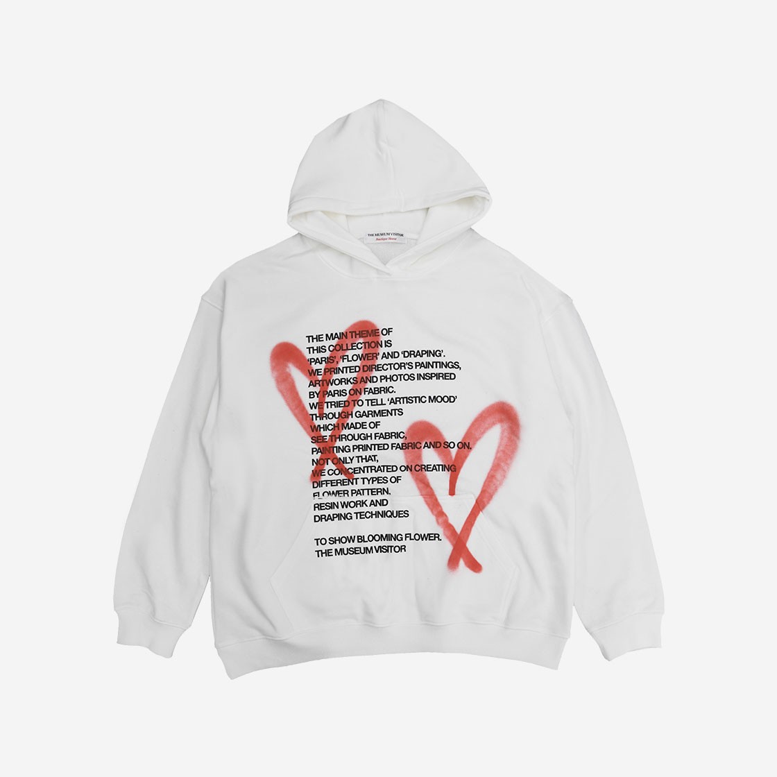 [KREAM 단독] The Museum Visitor Heart Sprayed Hoody White - 22PF 상세 이미지 1