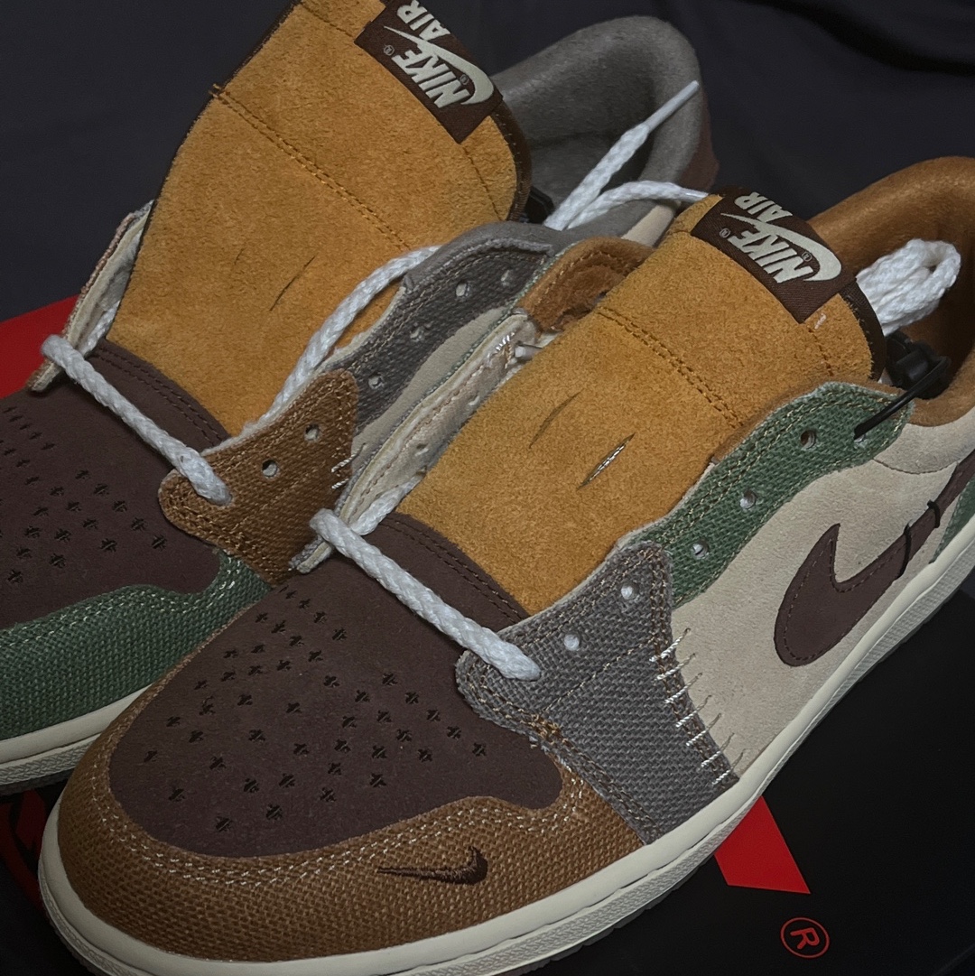 Jordan 1 x Zion Williamson Retro Low OG Flax and Oil Green 착용 스타일
