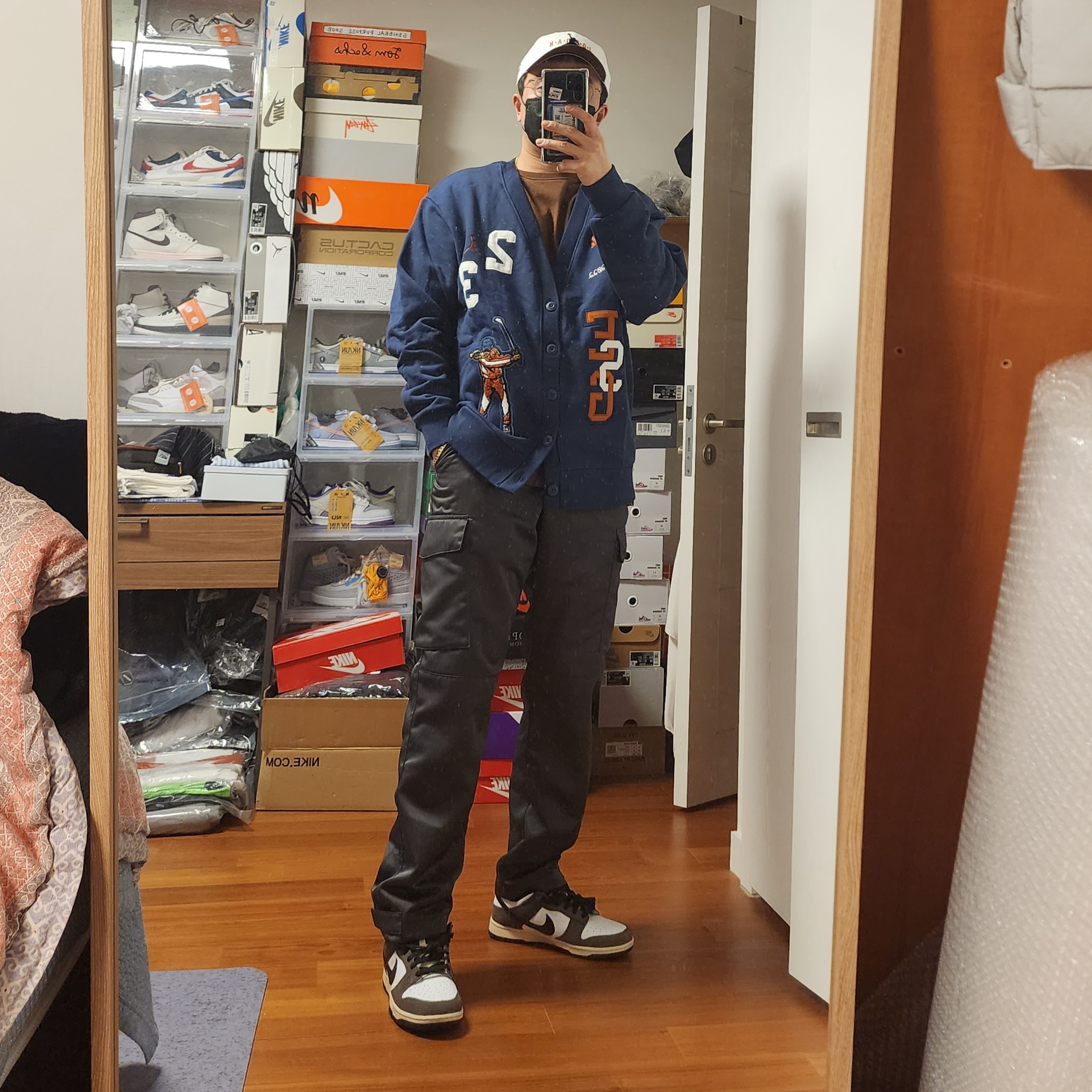 Jordan x Eastside Golf L91 Cap White, Jordan x Eastside Golf Cardigan Midnight Navy - Asia 착용 스타일 - 1