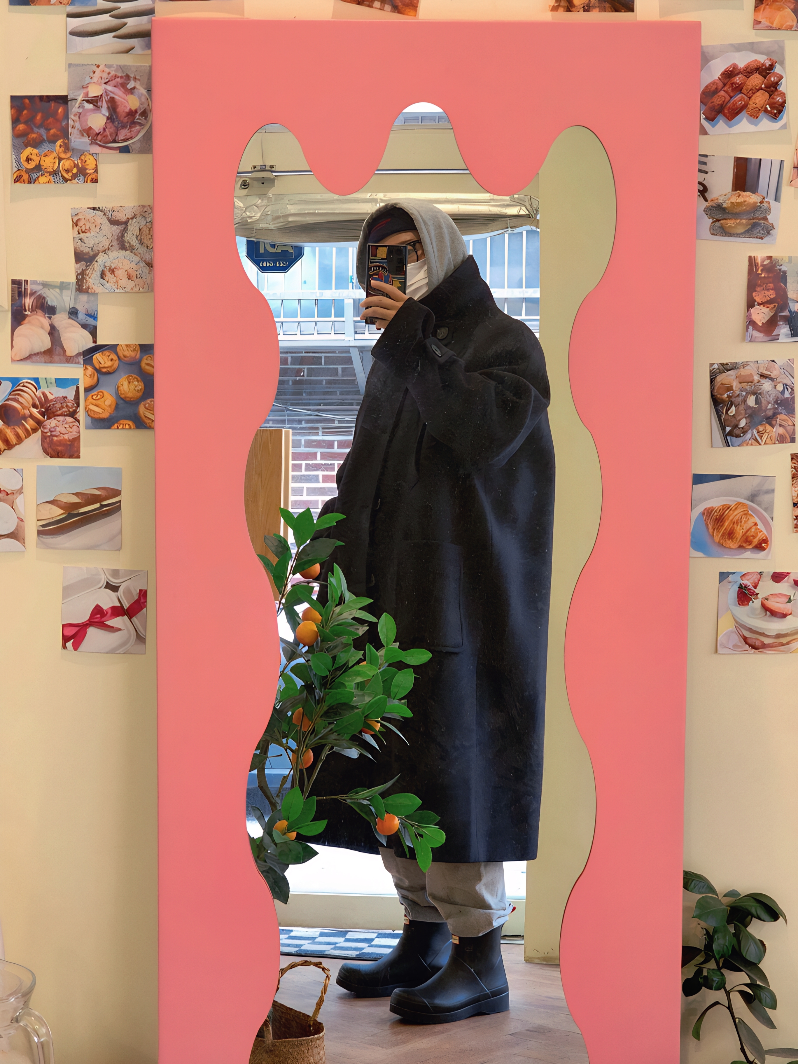 Undermycar Legion.02 Balmacaan Oversized Wool Coat Black, Hunter Play Short Wellington Boots Black 착용 스타일
