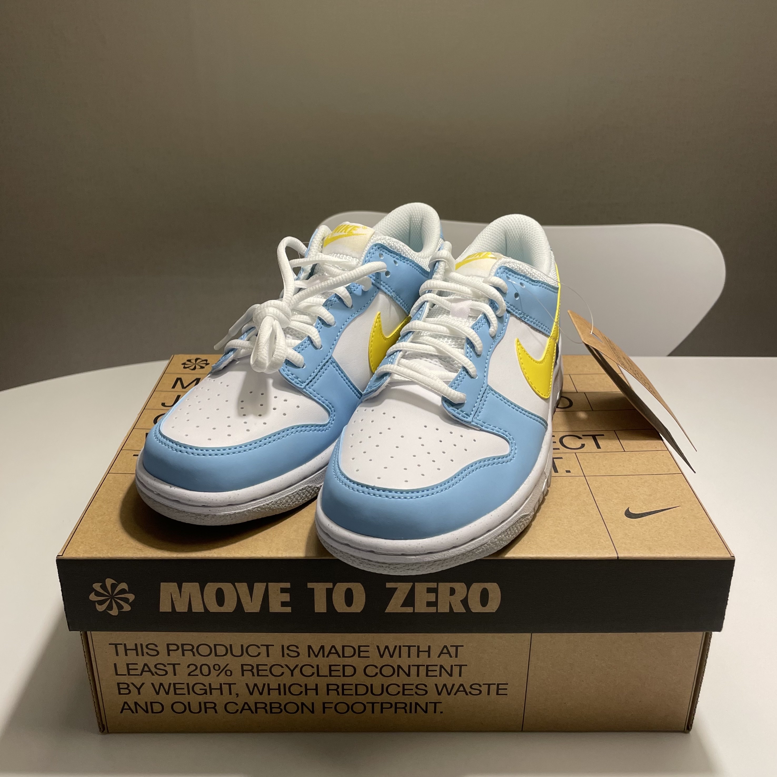 (GS) Nike Dunk Low Next Nature Blue Chill Yellow Strike 착용 스타일 - 2