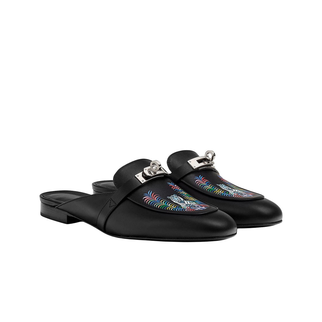 (W) 에르메스 오즈 뮬 카프스킨 & 팔라듐 하드웨어 누아 멀티꼴로르((W) Hermes Oz Mule Calfskin & Palladium Noir Multicolore) - 2