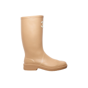 (W) Chanel High Boots Caoutchouc & Beige