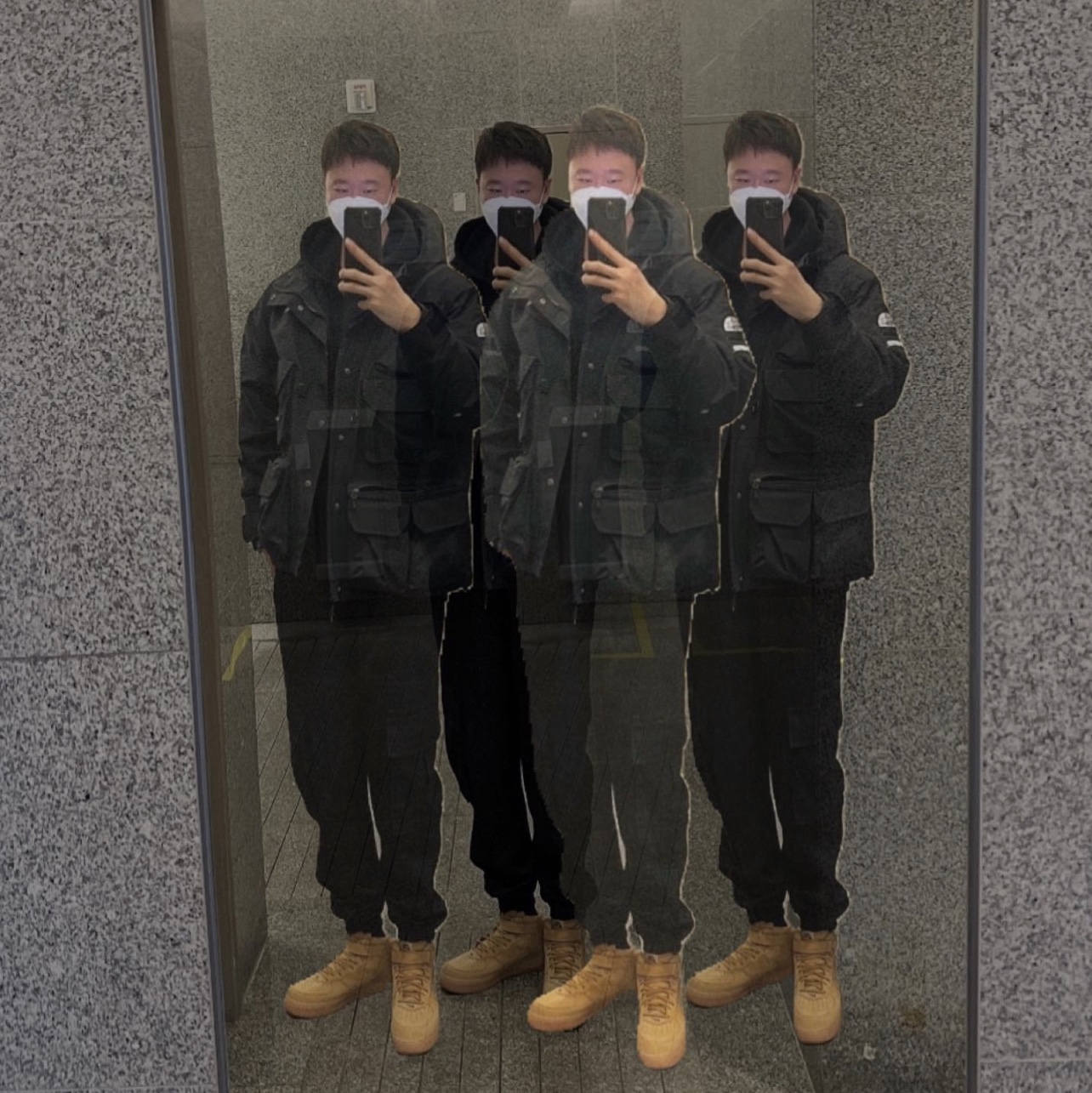 Supreme x The North Face Cargo Jacket Black - 20SS, Nike Air Force 1 Mid Flax and Outdoor Green 착용 스타일