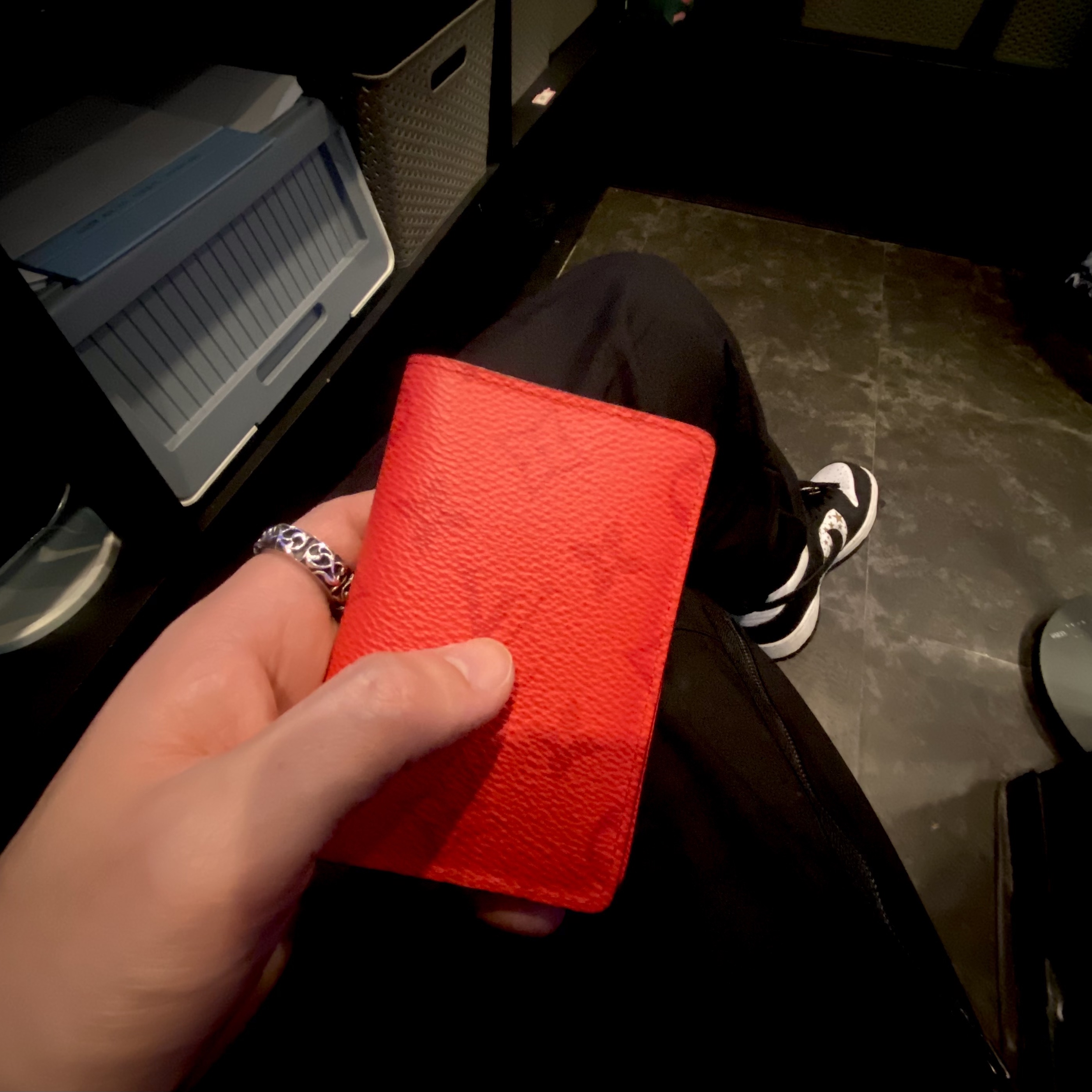 Louis Vuitton Pocket Organizer Fiery Red, Nike x Supreme SB Dunk Low Black 착용 스타일