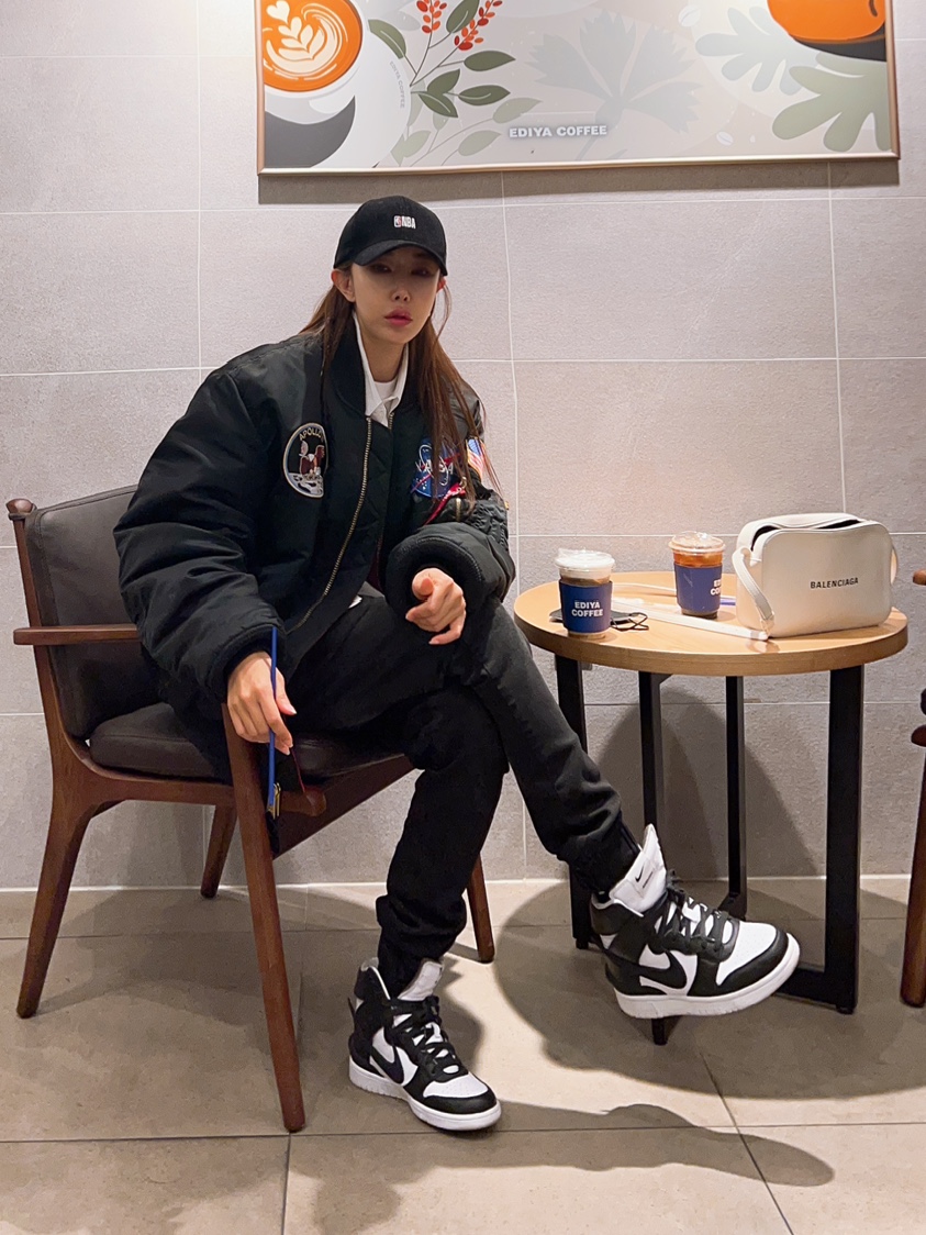 Nike x Ambush Dunk High Black 착용 스타일