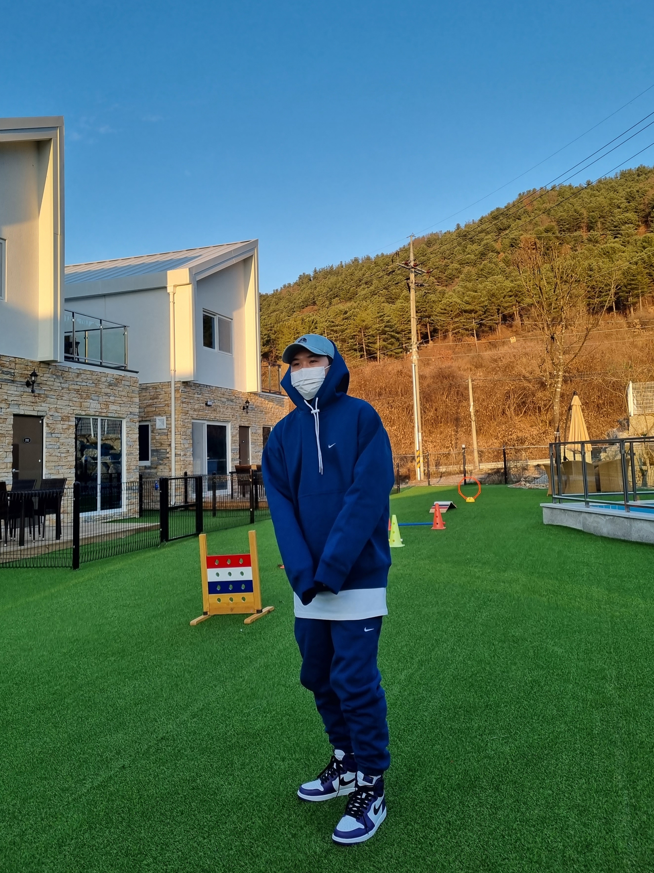Nike NRG Solo Swoosh Fleece Hoodie Valerian Blue - Asia, Nike NRG Solo Swoosh Fleece Pants Valerian Blue - Asia 착용 스타일