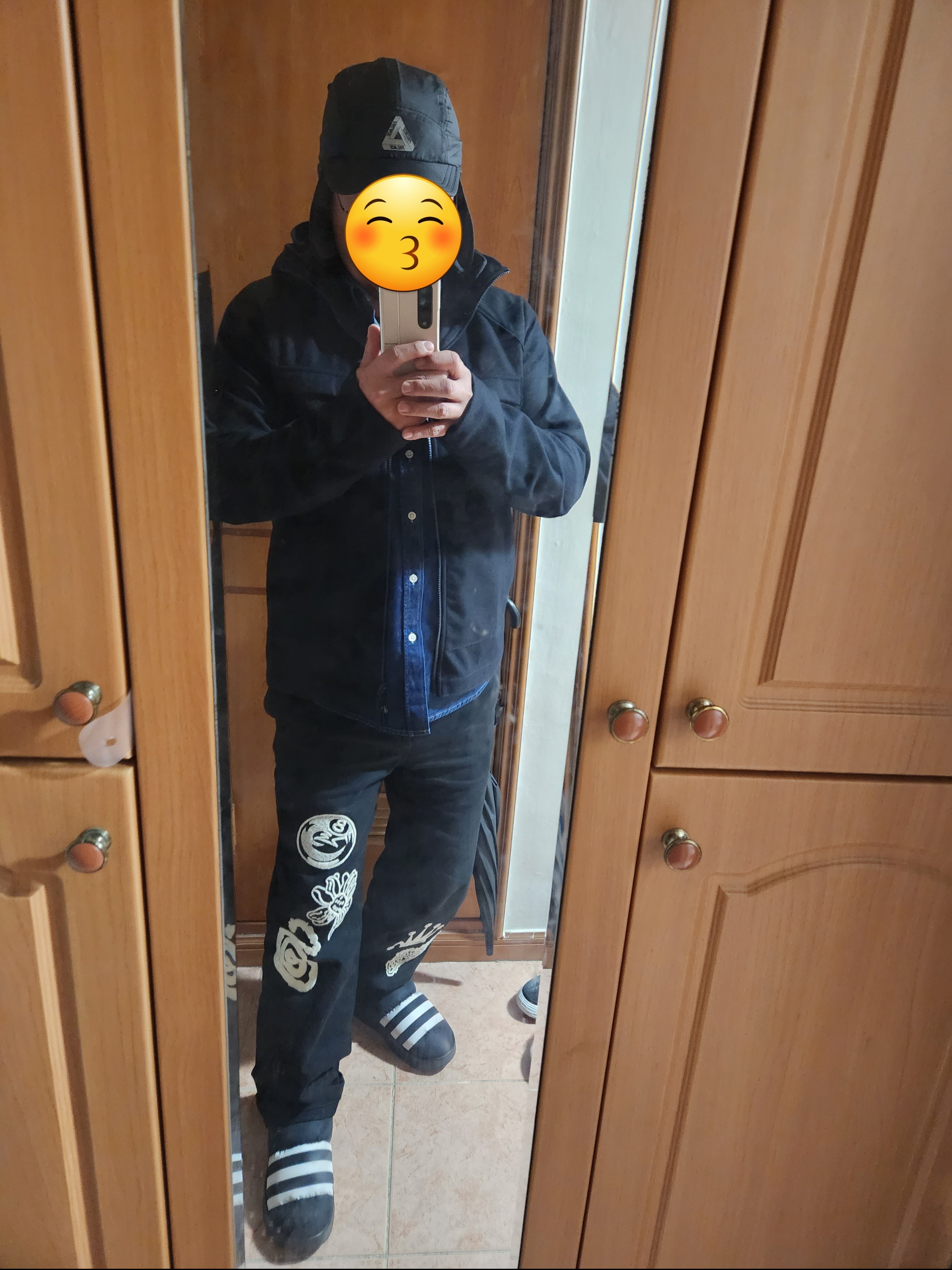 Supreme Small Box Shirt Denim - 22FW, Stone Island 441F1 Ghost Piece SW 3L Hooded Blouson Navy Blue - 21FW 착용 스타일