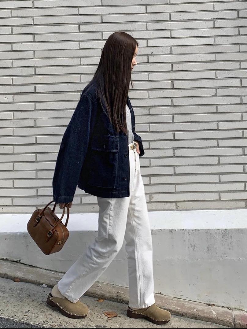 Lemaire Boxy Blouson Denim Indigo 착용 스타일 - 2