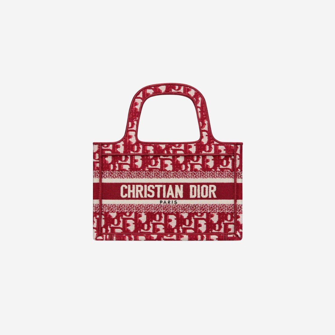 Dior Mini Book Tote Burgundy Dior Oblique Embroidery 상세 이미지 1