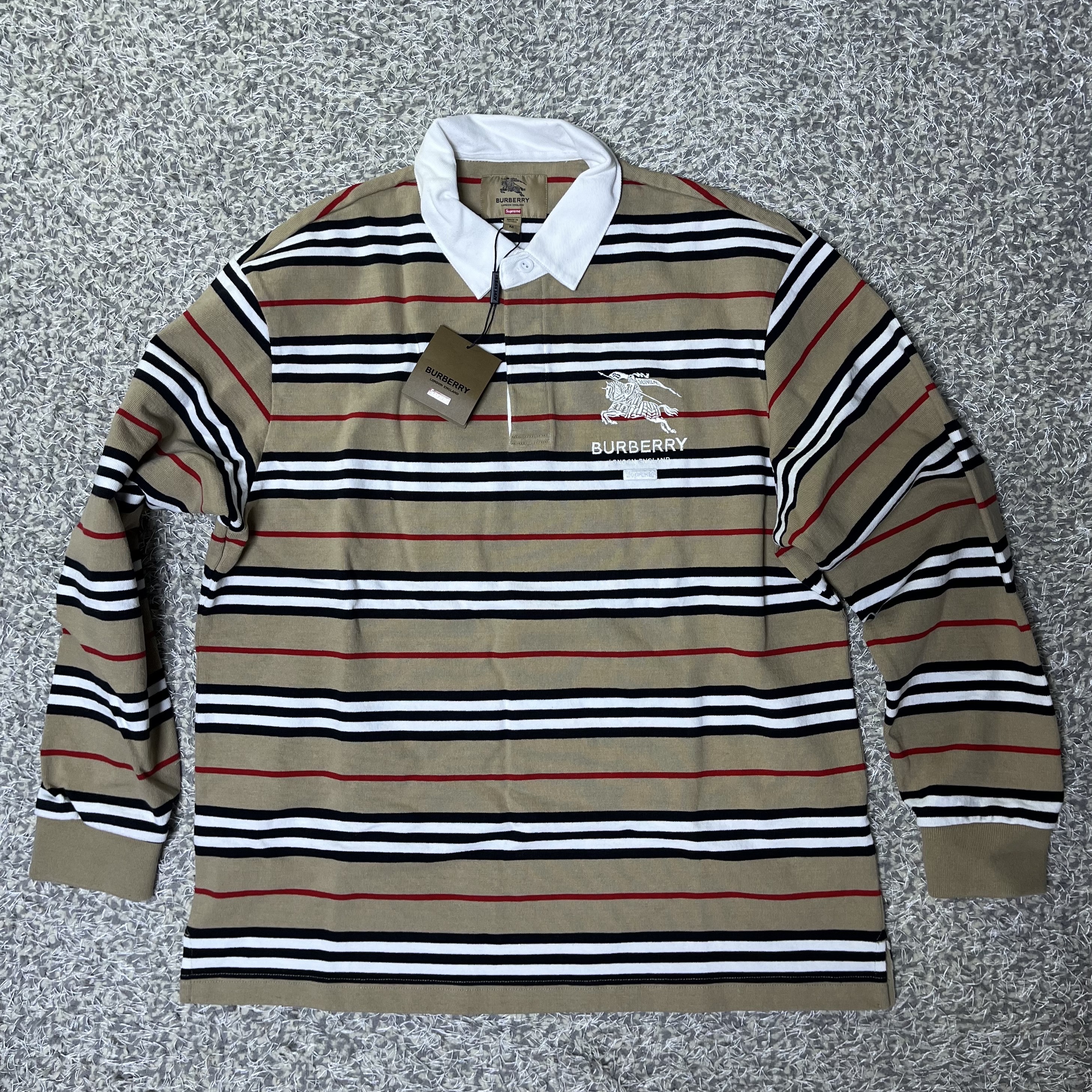 Supreme x Burberry Rugby Beige - 22SS 착용 스타일