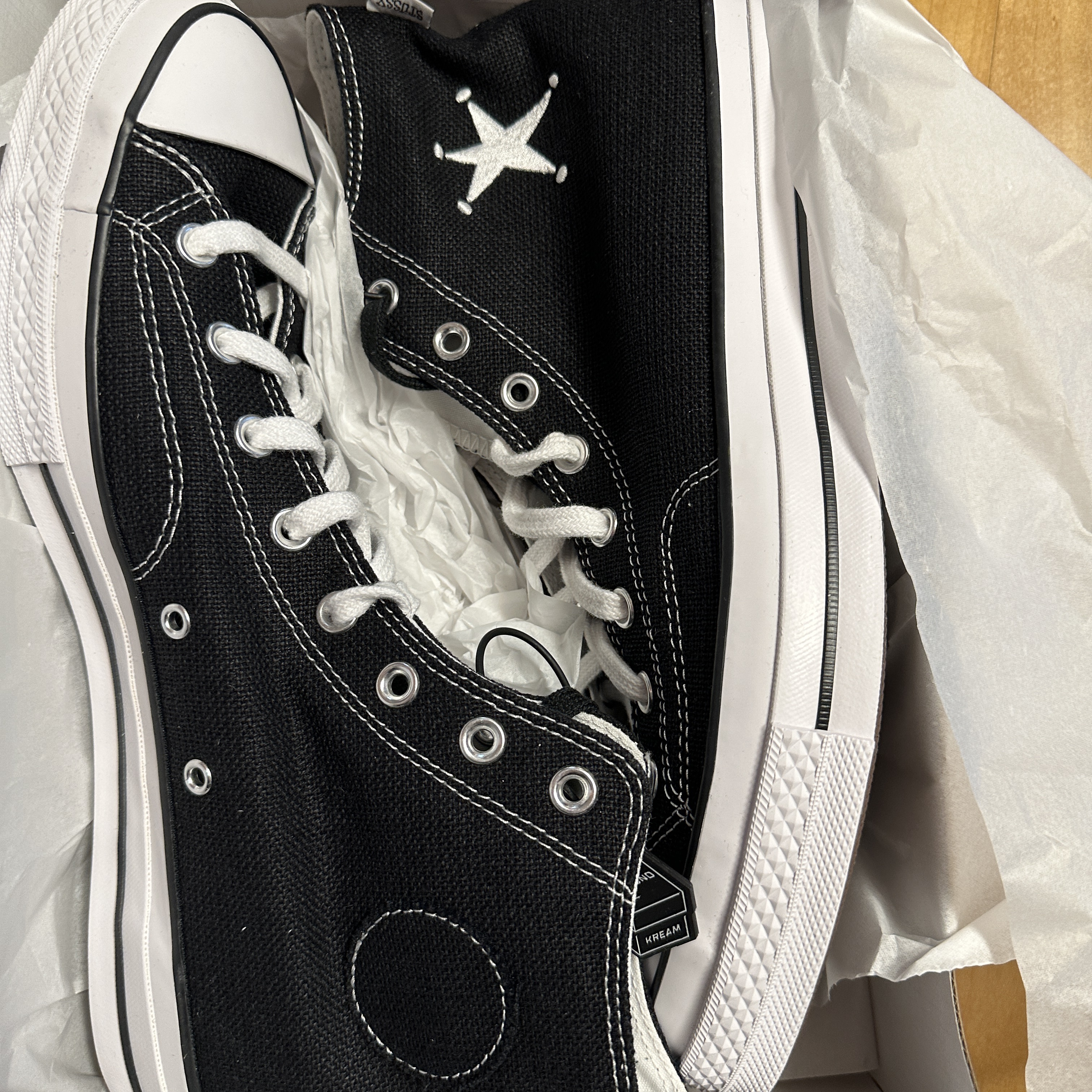 Converse x Stussy Chuck 70 High Black 착용 스타일