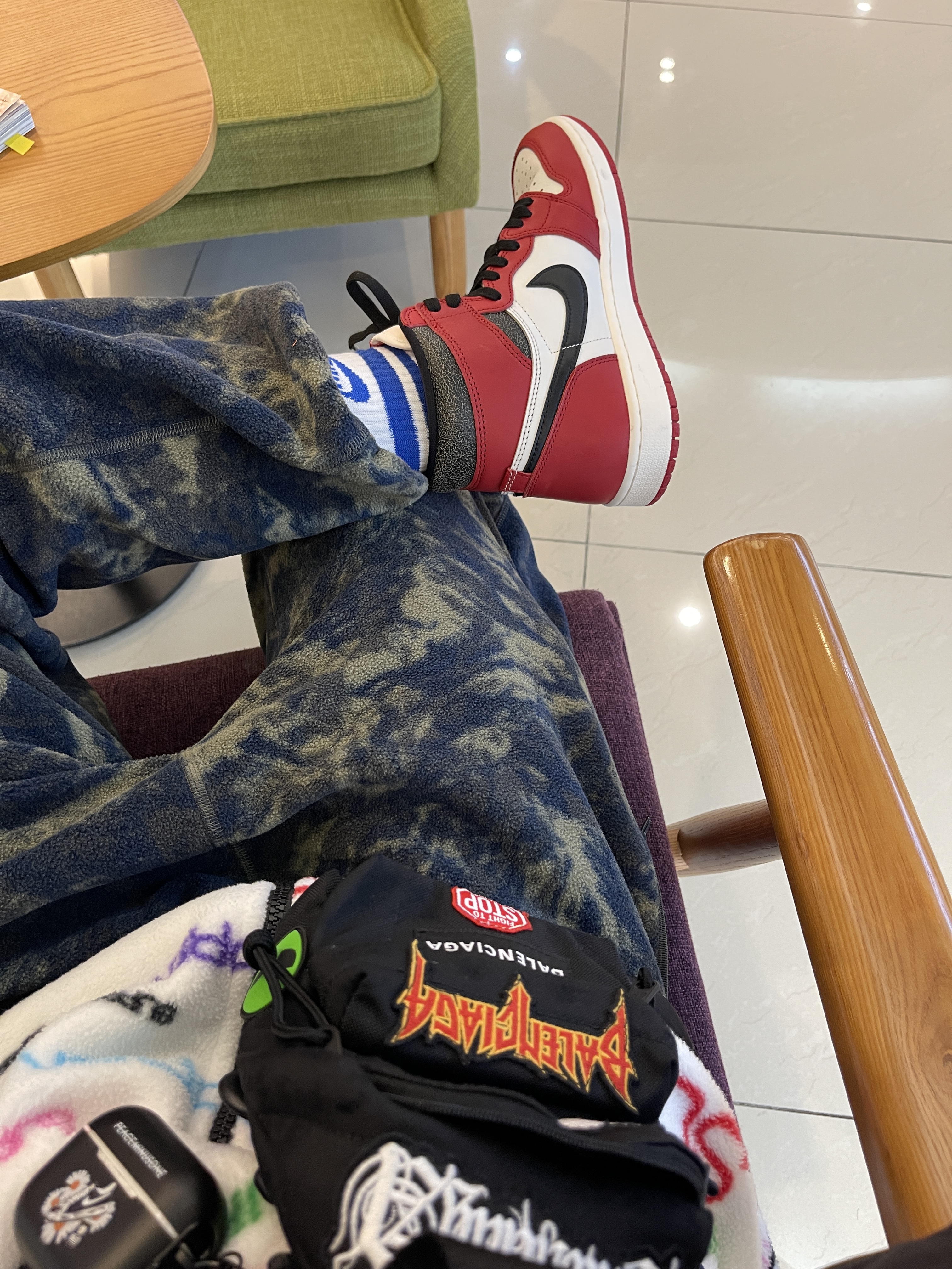 Jordan 1 Retro High OG Chicago 2022, Supreme x The North Face Steep Tech Fleece Jacket White - 21FW 착용 스타일