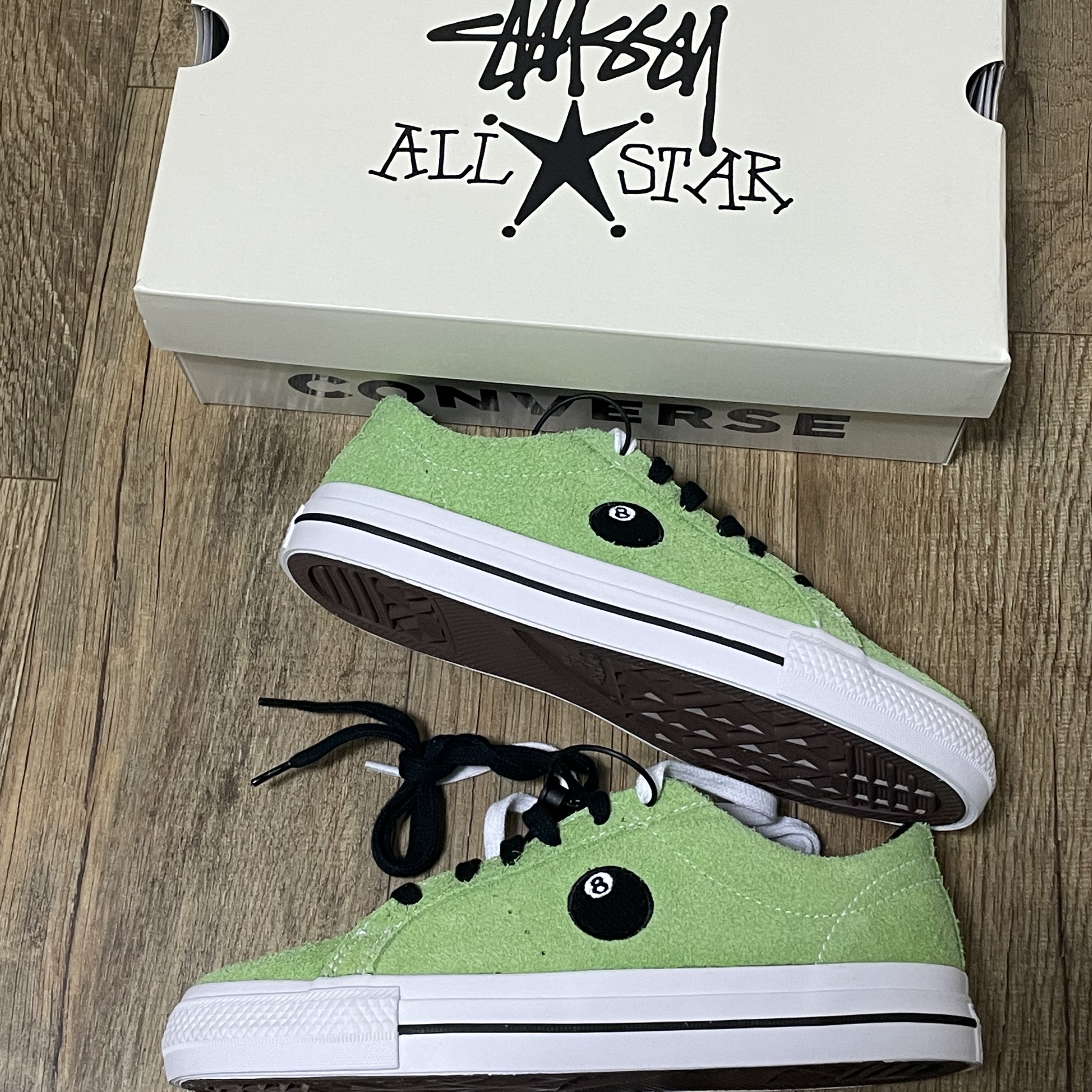 Converse x Stussy One Star Pro Ox 8 Ball Green 착용 스타일