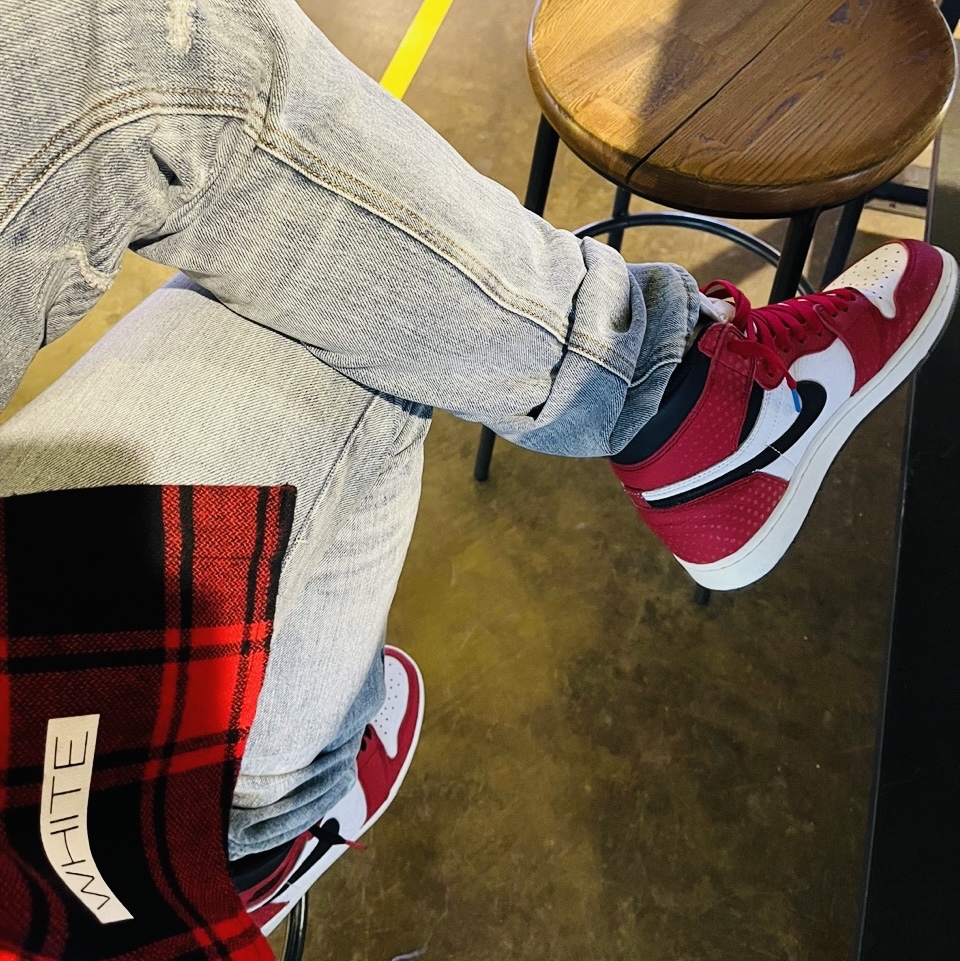 Jordan 1 Retro High Spider-Man Origin Story, Essentials Denim Jeans Light Indigo - 20FW 착용 스타일
