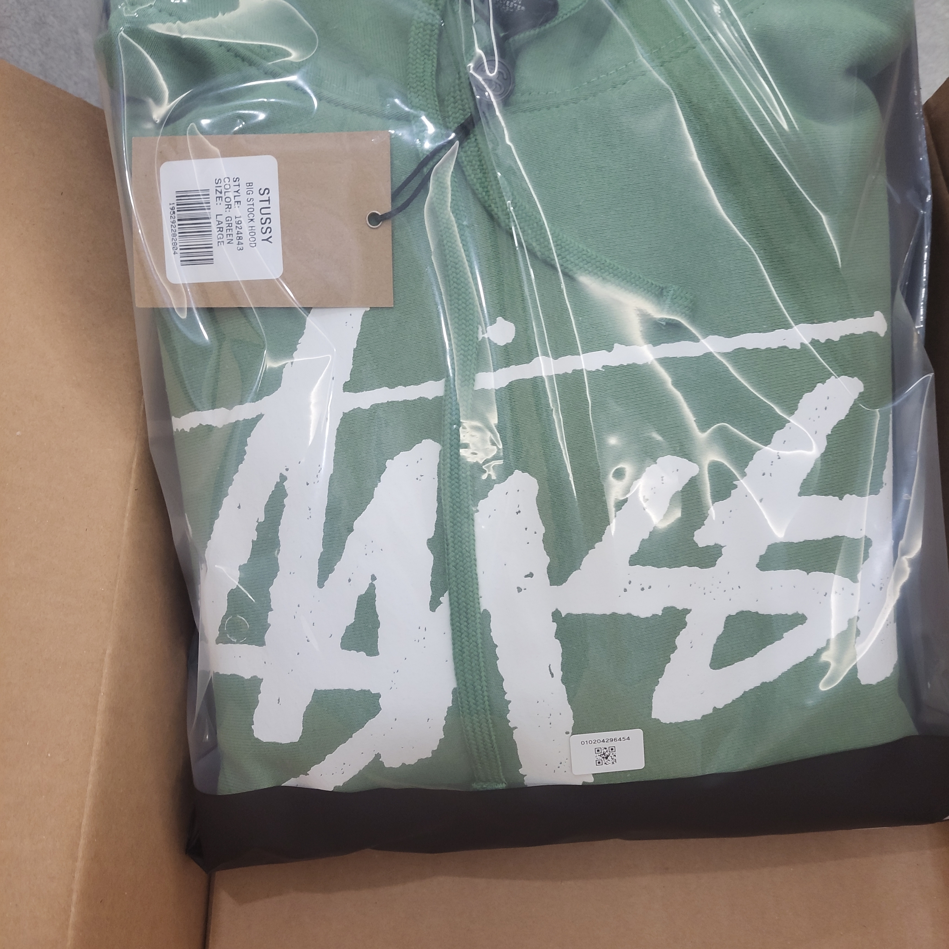 Stussy Big Stock Hoodie Green 착용 스타일 - 1